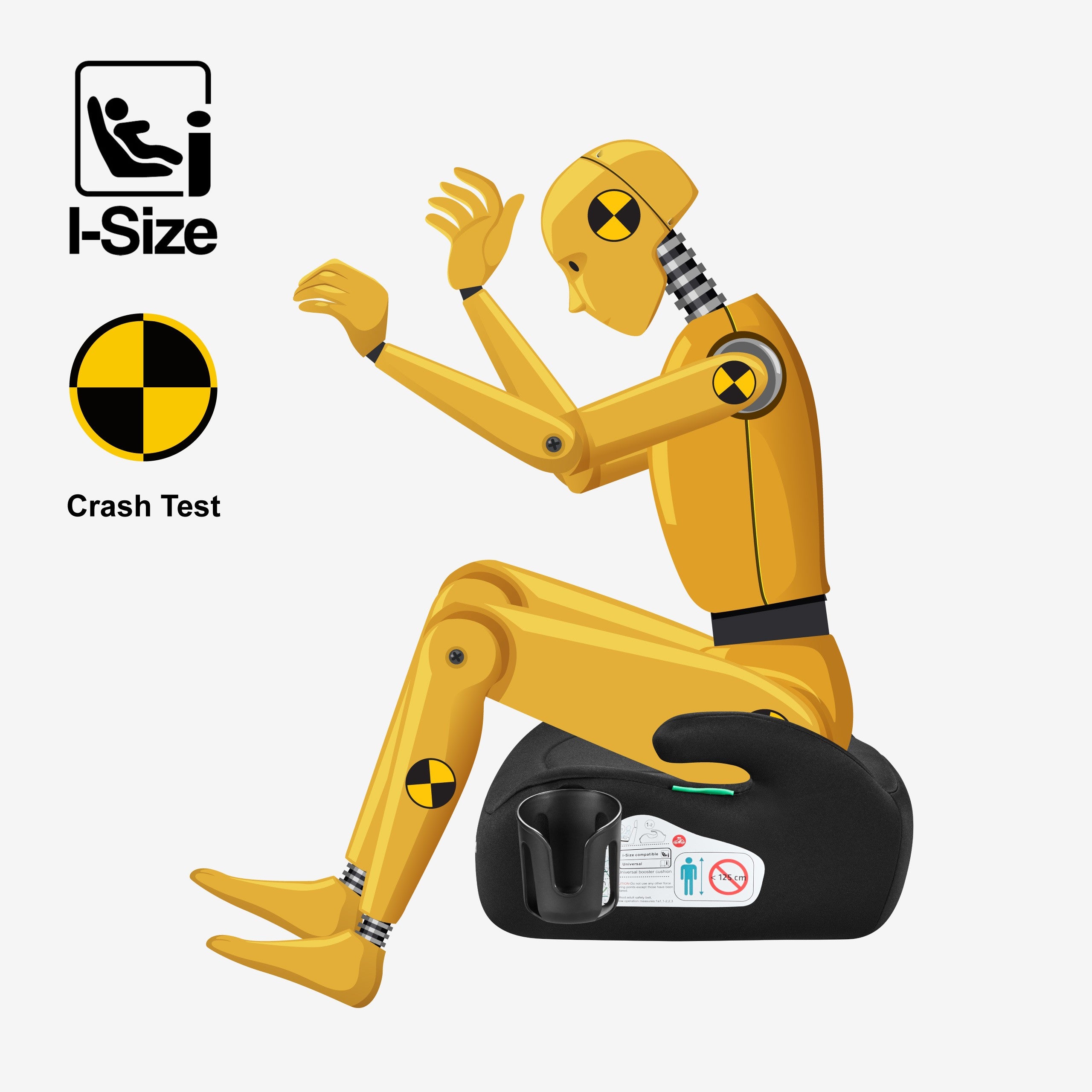 Tulano Cabby 20 Schwarzer Kindersitz (125-150 cm, I-Größe) 