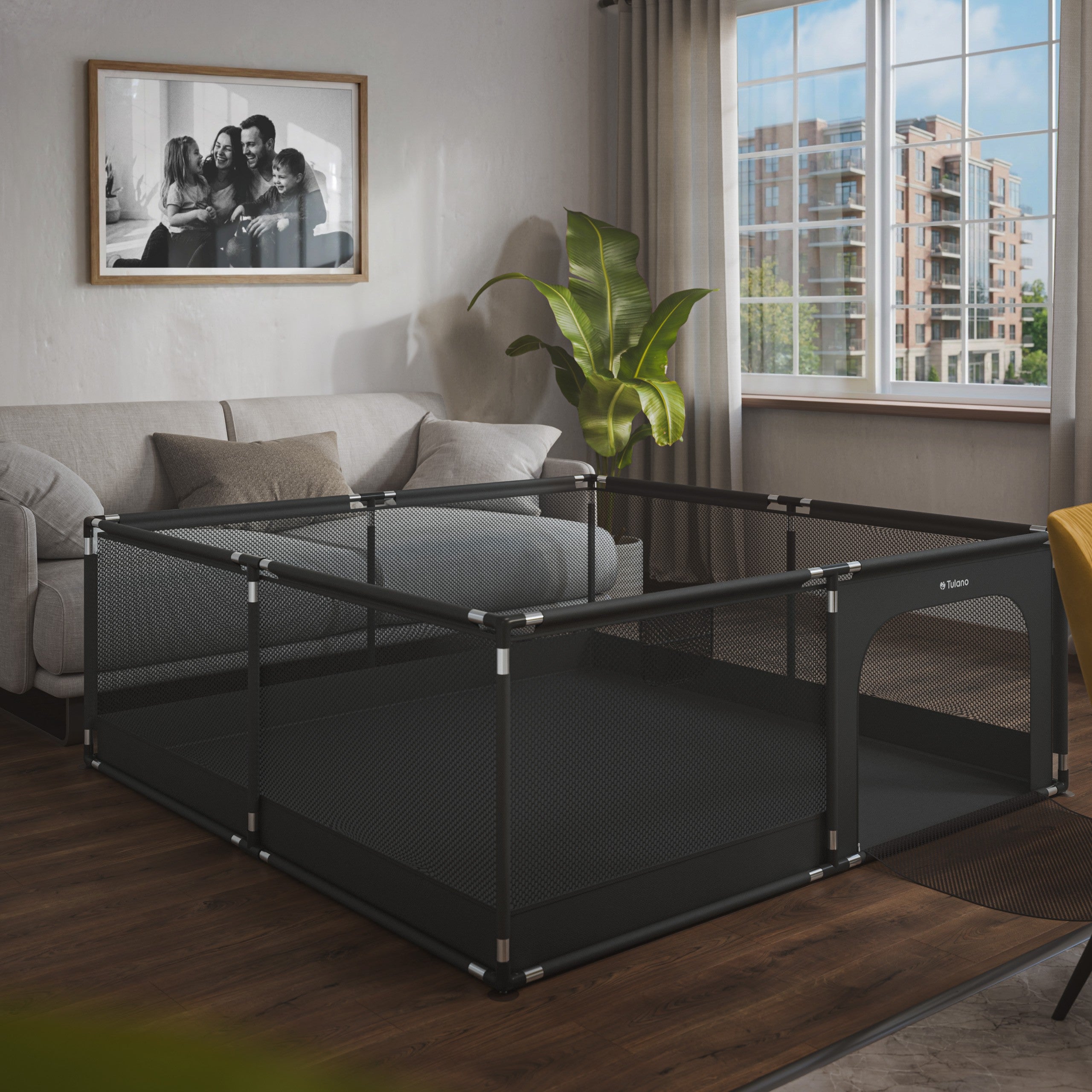 Tulano Cozy 28 Graphit Kinderlaufstall - 200 cm 