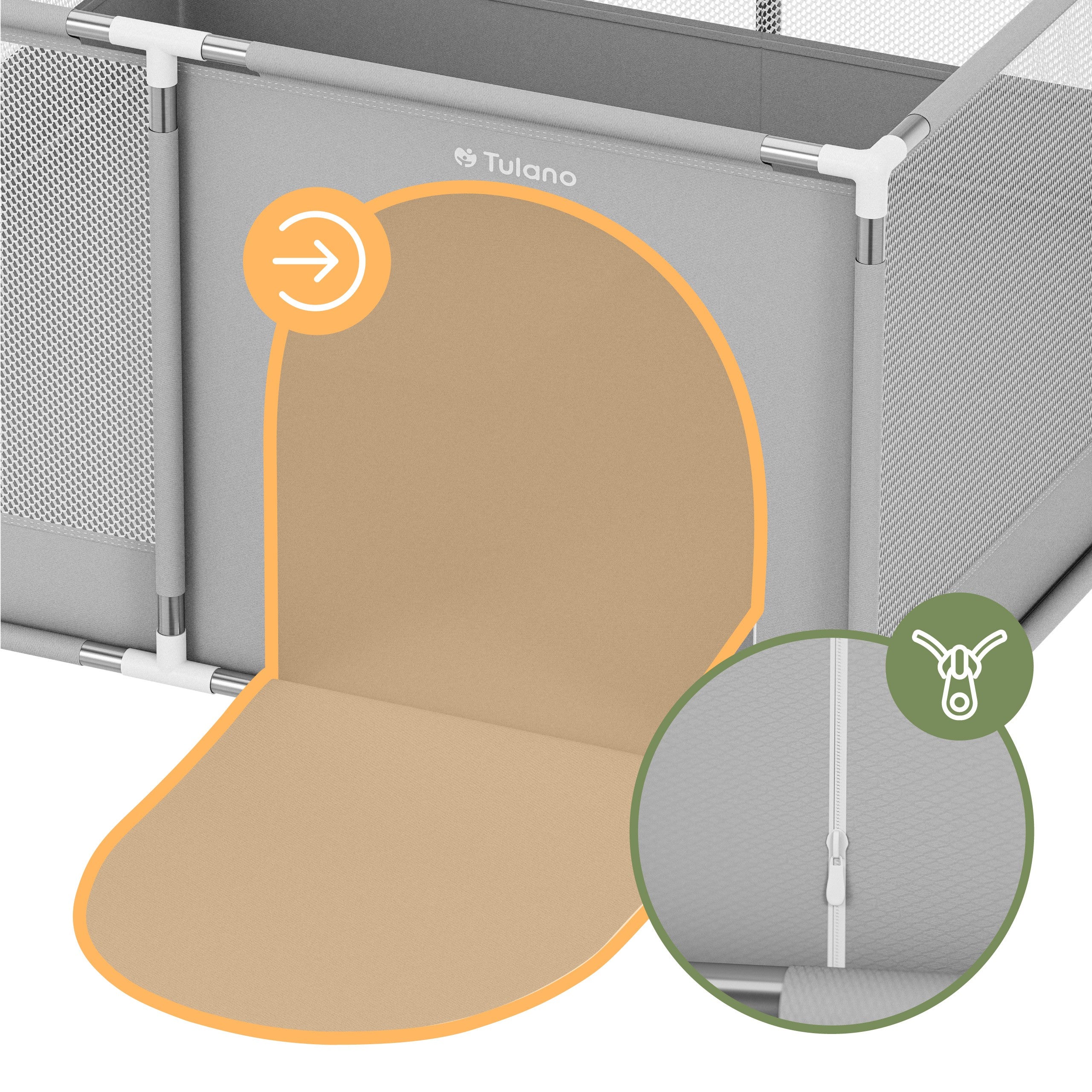 TULANO Gemütliches Kinderlaufgitter 20 - 130 cm 