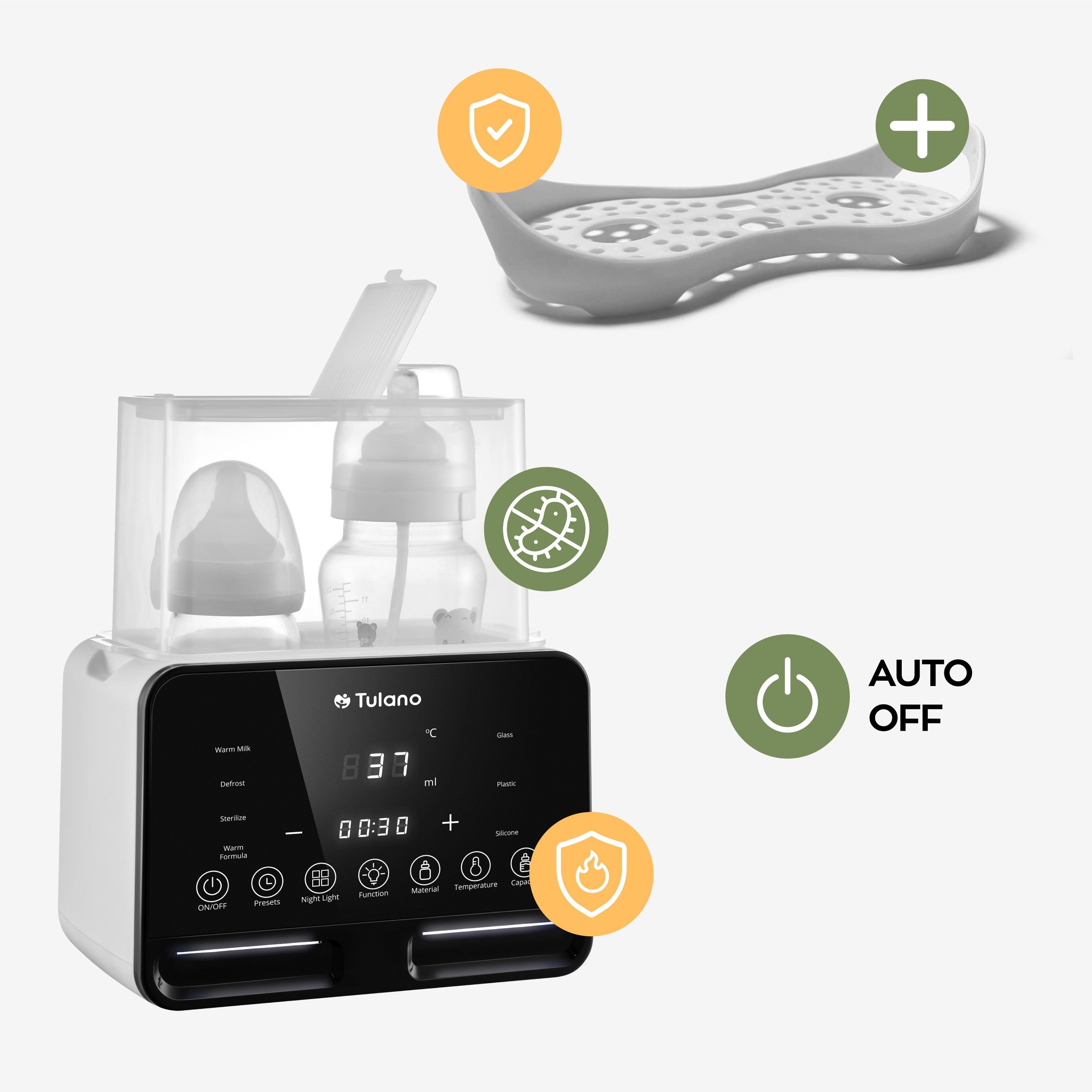 Tulano Ellie 45 Doppelflaschenwärmer und Sterilisator 