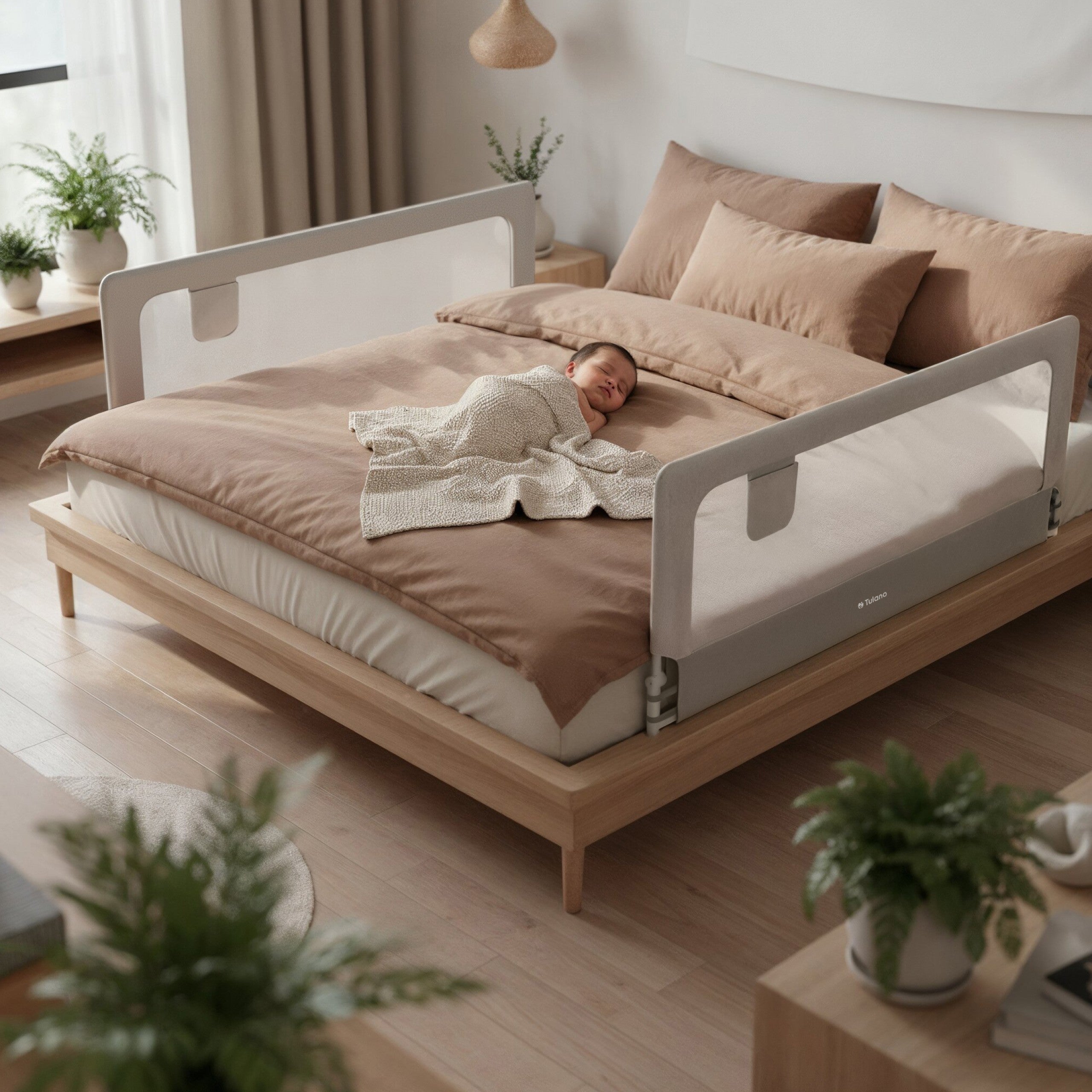 Bettschutzgitter Tulano Cover 30 Weiß-Grau 200 cm 