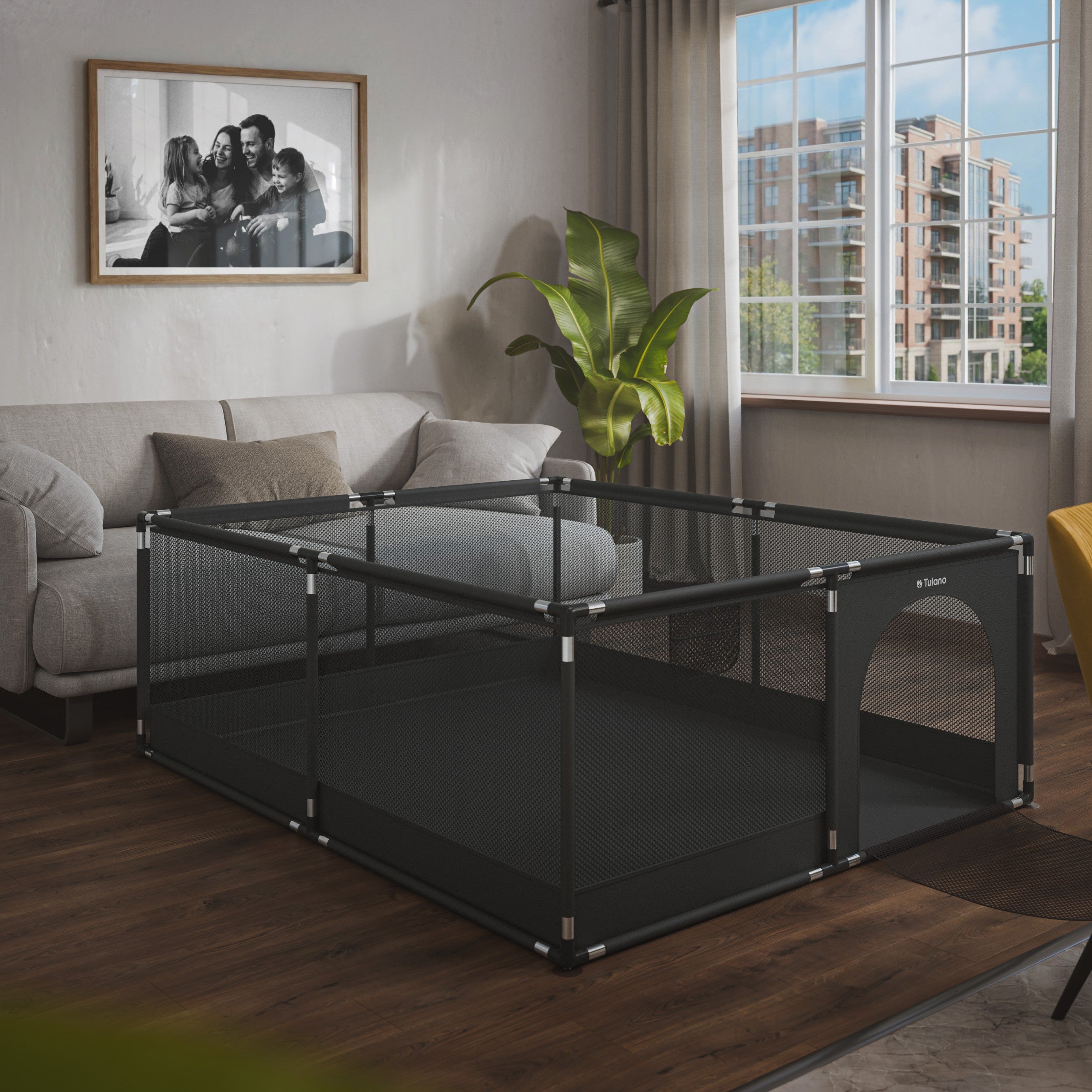 Tulano Cozy 25 Graphit Kinderlaufstall - 150 cm 