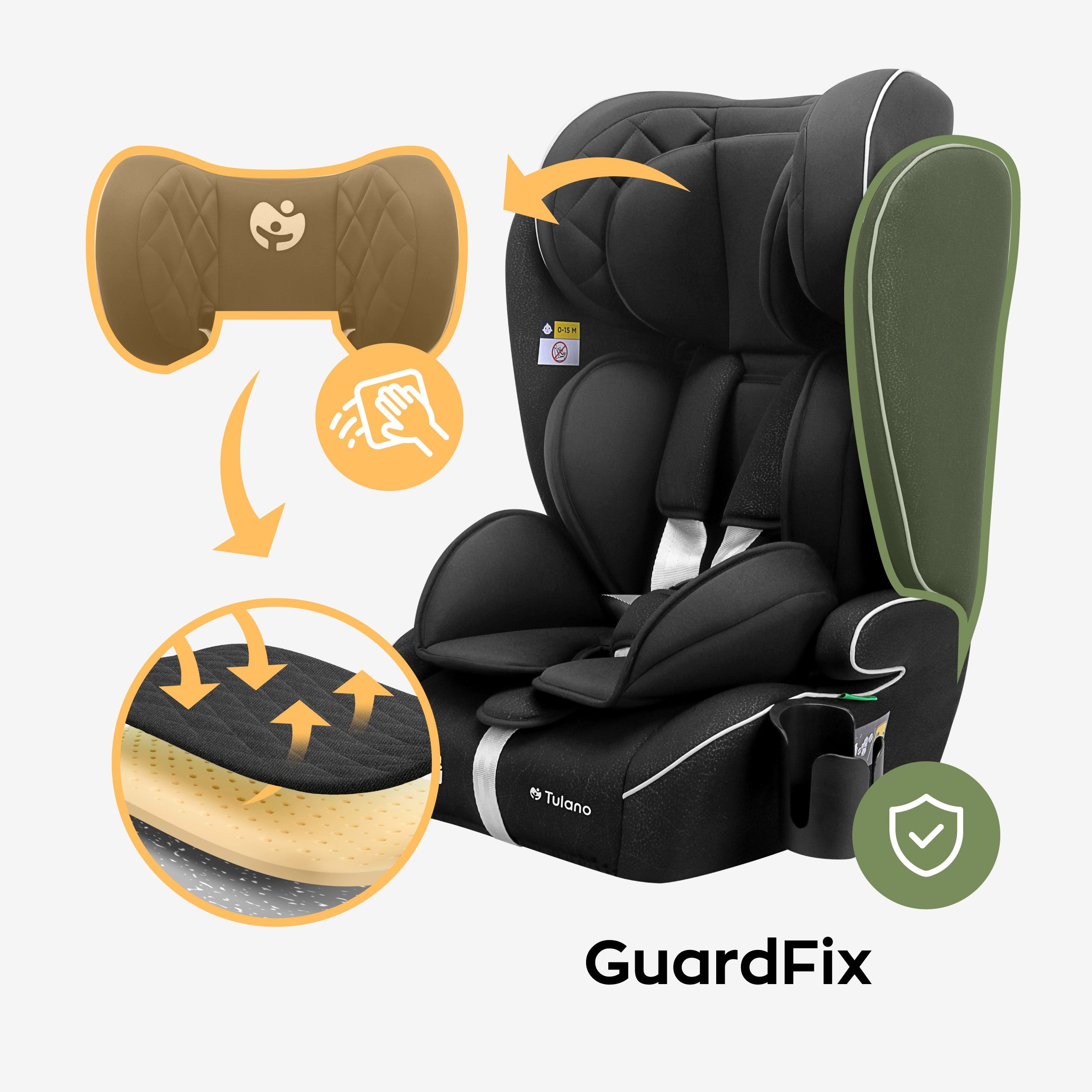 Tulano Zooma 25 Schwarz 76-150cm I-Size Autositz 