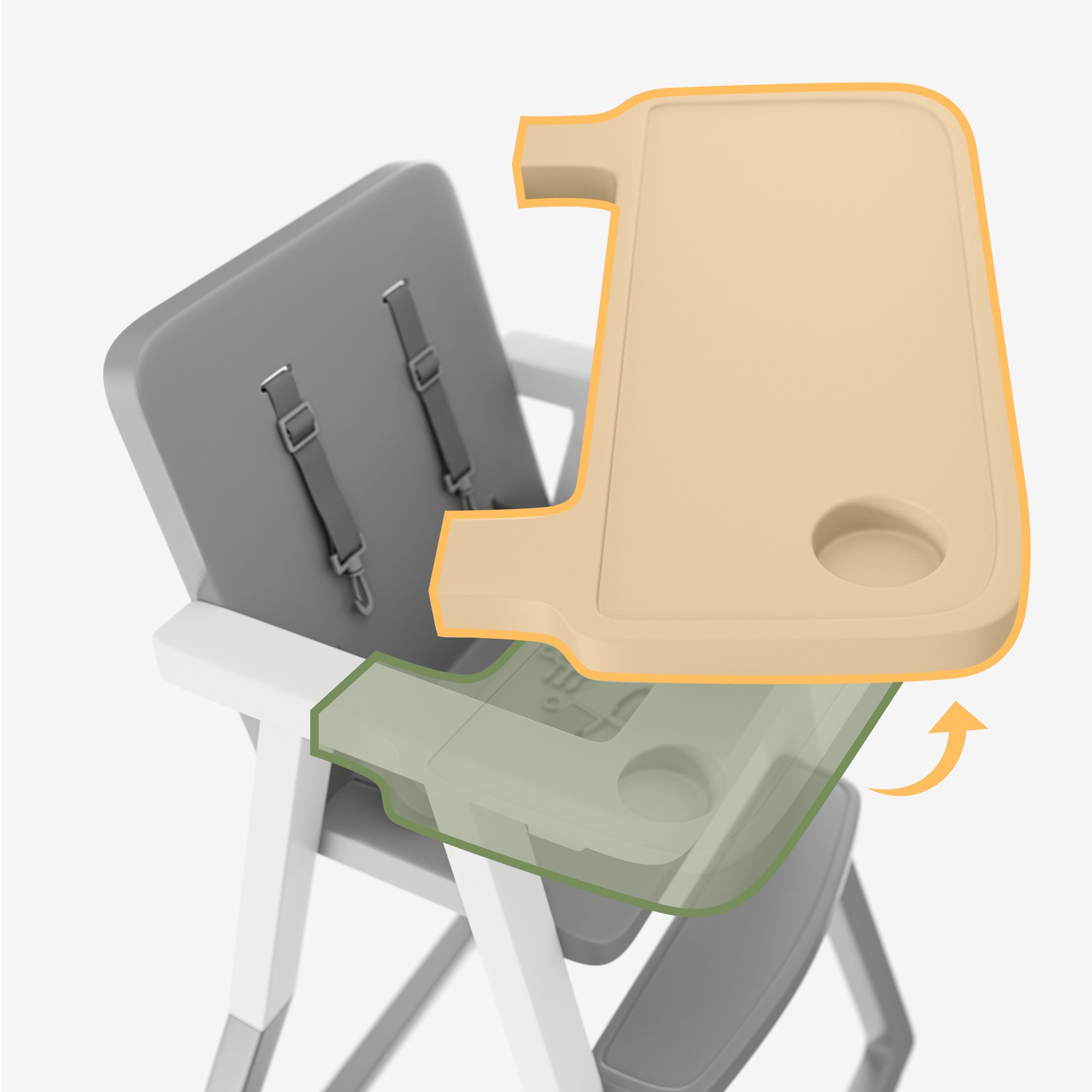 Tulano Morsel 25 Grau-Weißer Kunststoff-Hochstuhl 