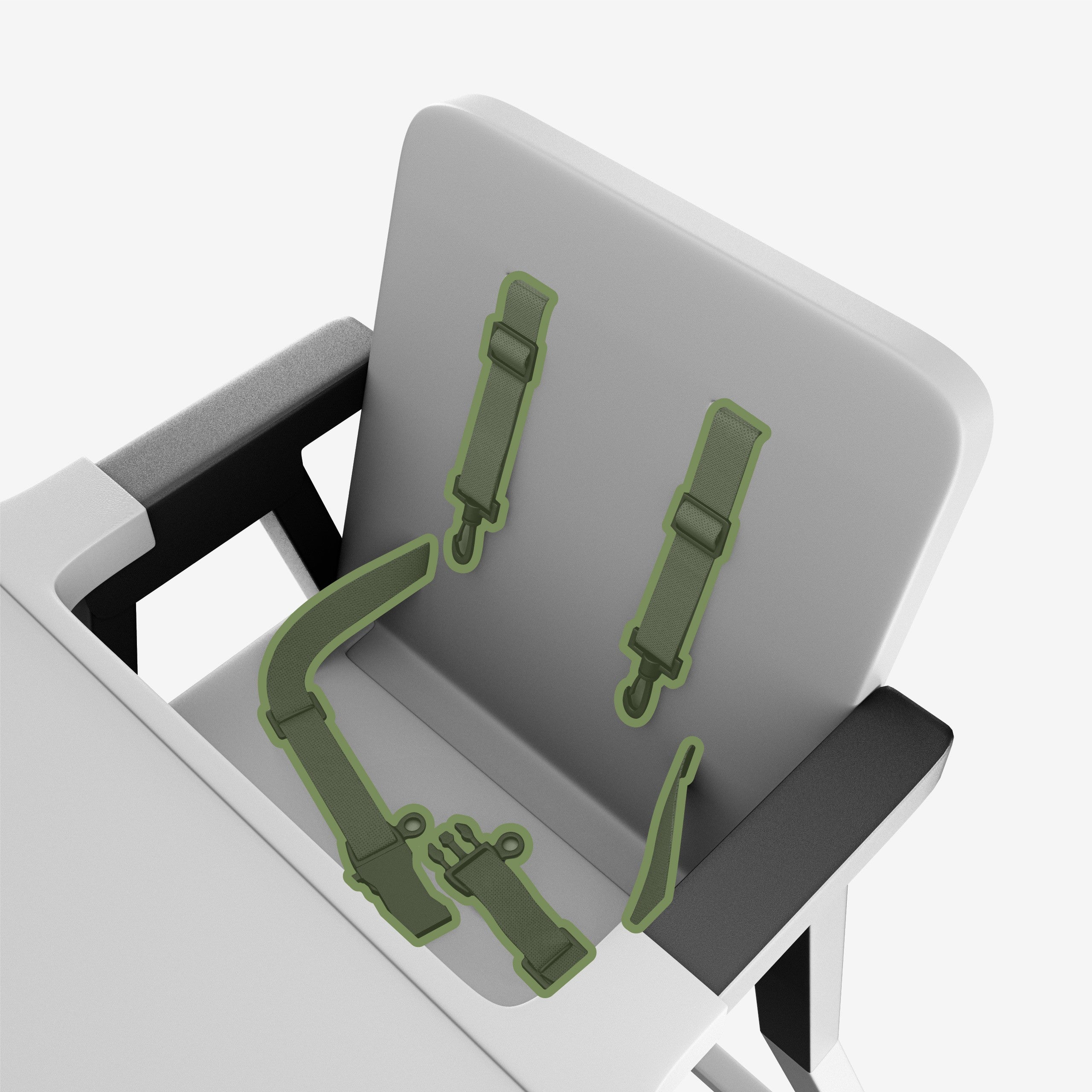 Tulano Morsel 25 Grau-Schwarzer Kunststoff-Hochstuhl 