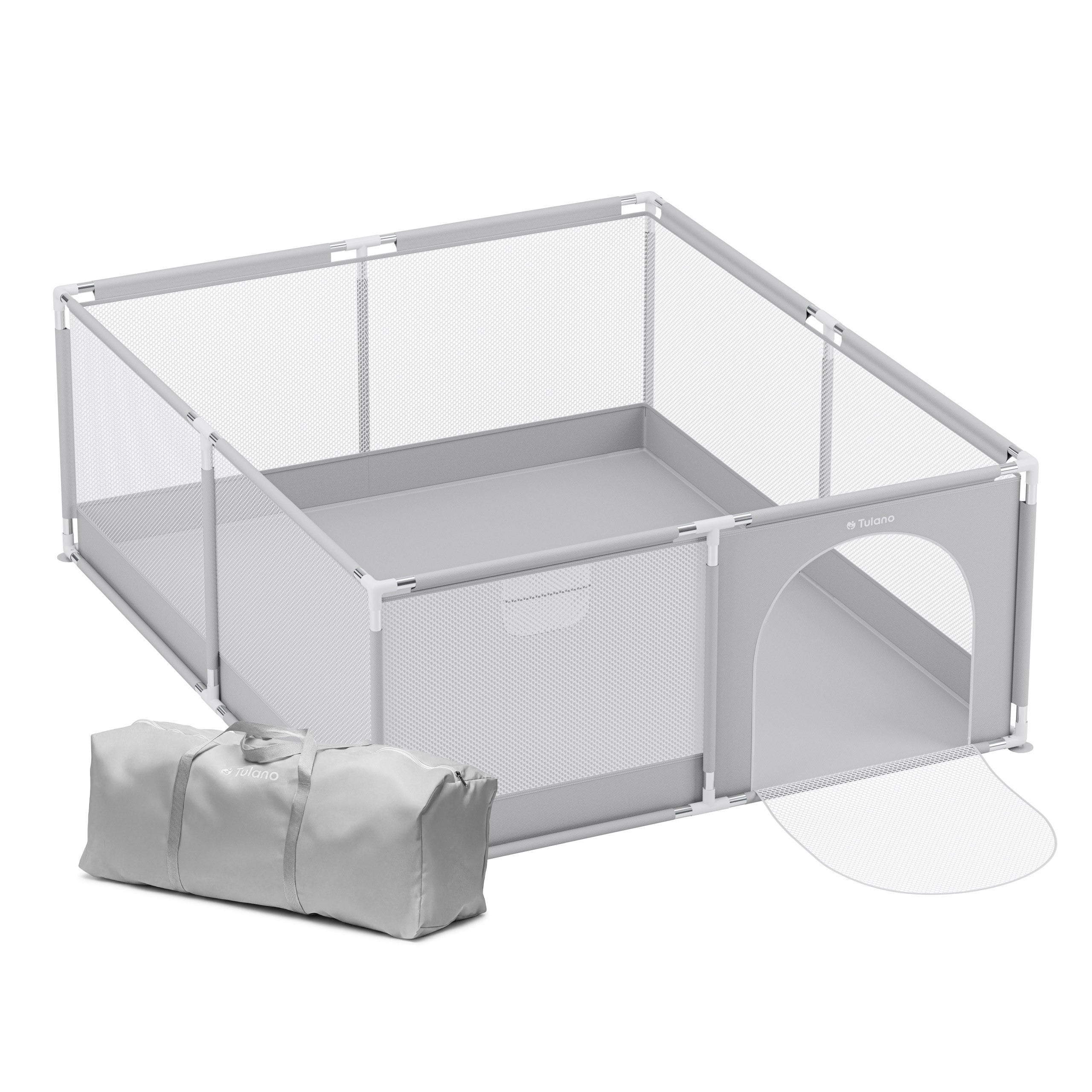 TULANO Cozy 25 Graues Kinderlaufgitter - 150 cm 