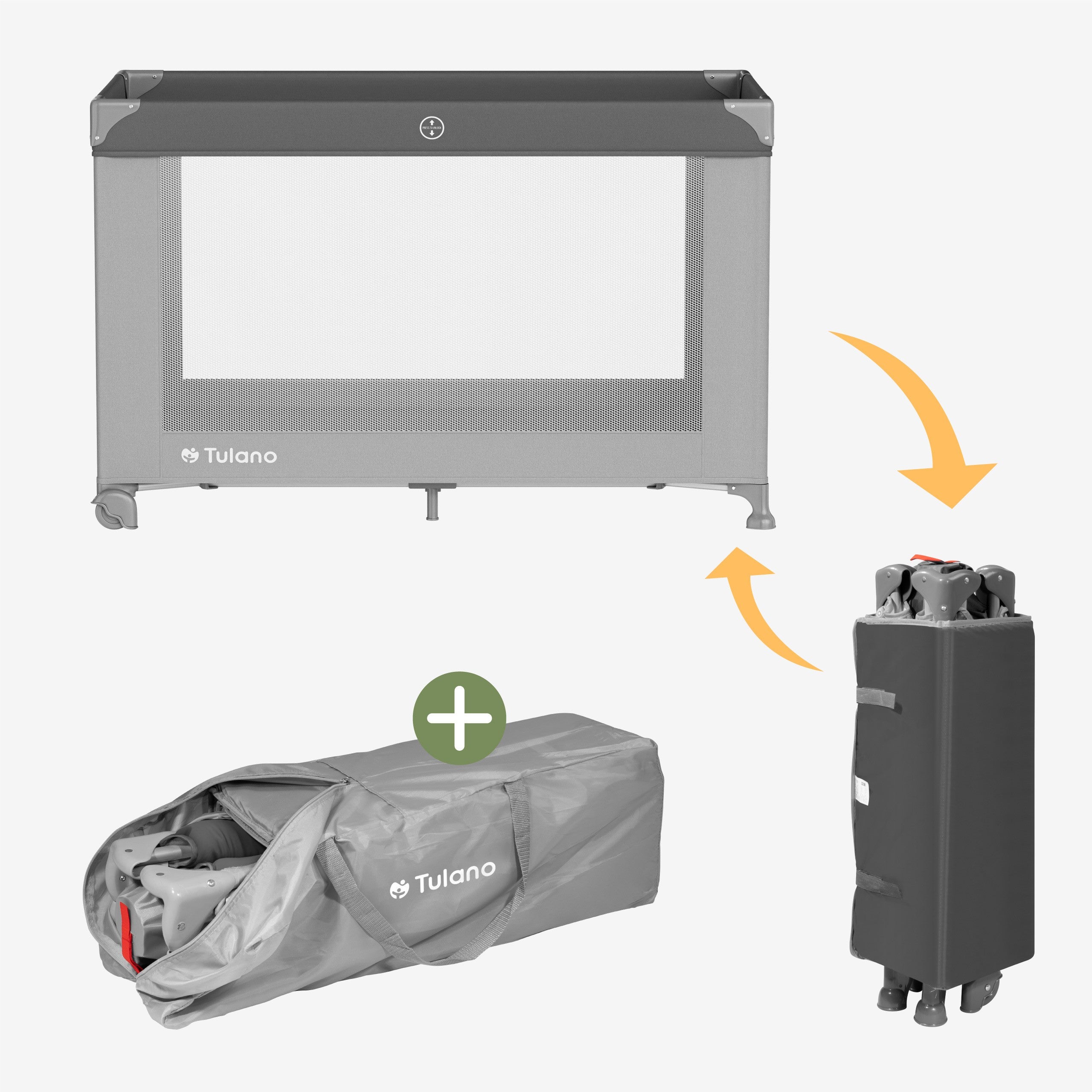 Tulano Dream 40 Graues 2-in-1 Zwei-Ebenen-Reisebett 