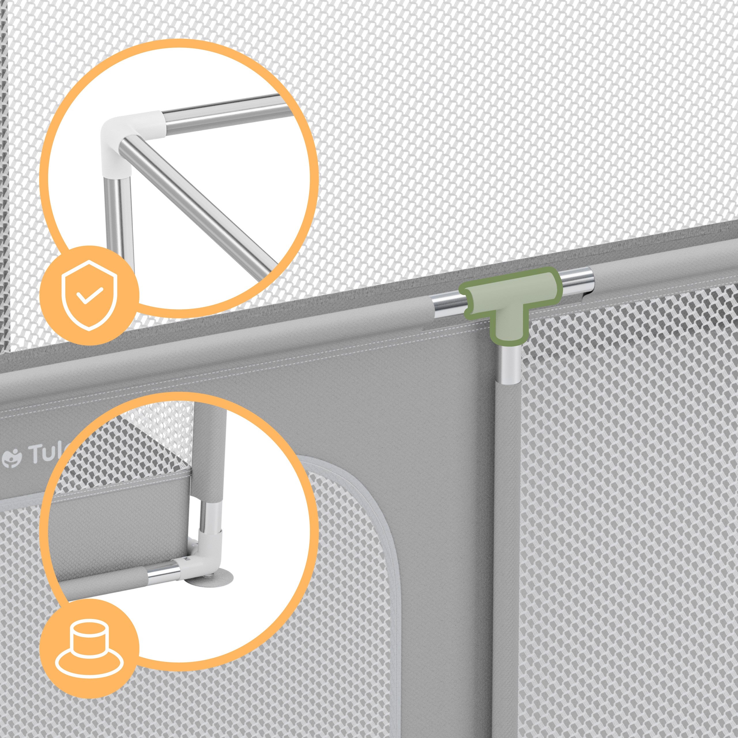 Tulano Cozy 22 Laufstall Grau - 180 cm 