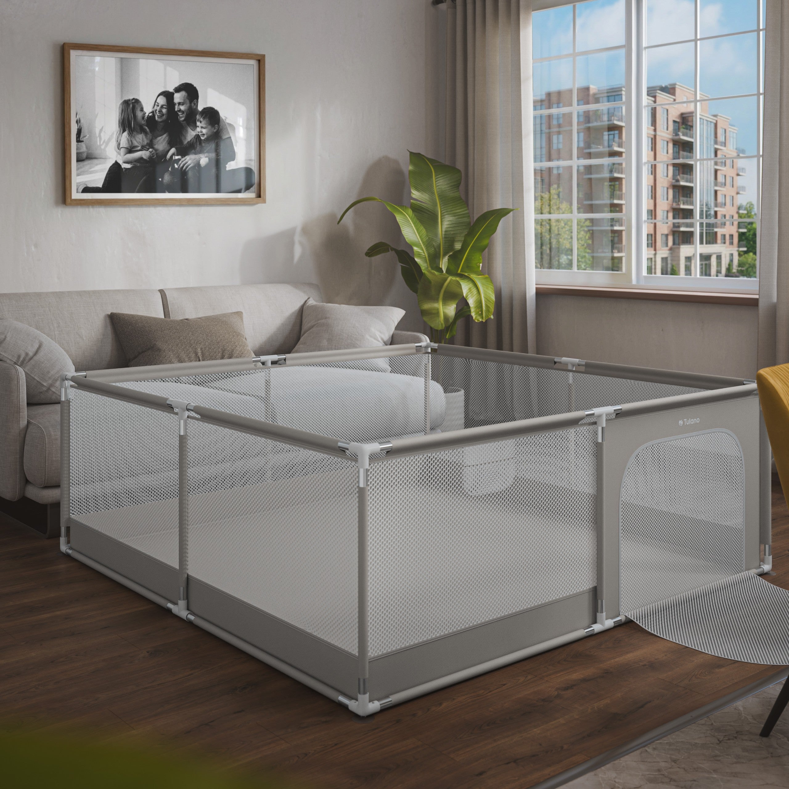 Tulano Cozy 28 Graues Laufgitter - 200 cm 