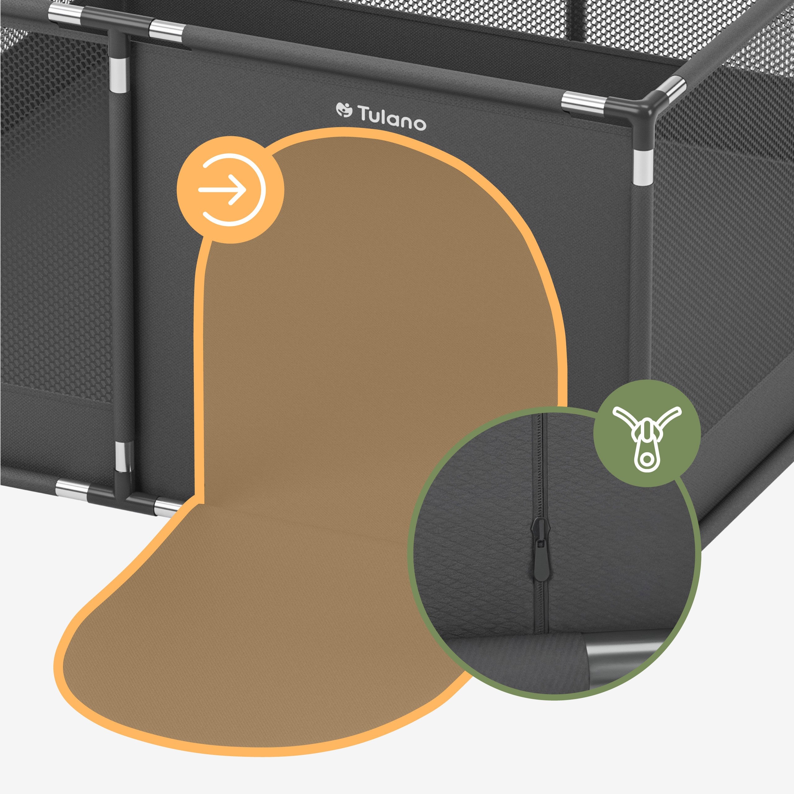 Tulano Cozy 20 Graphit Laufstall - 130 cm 