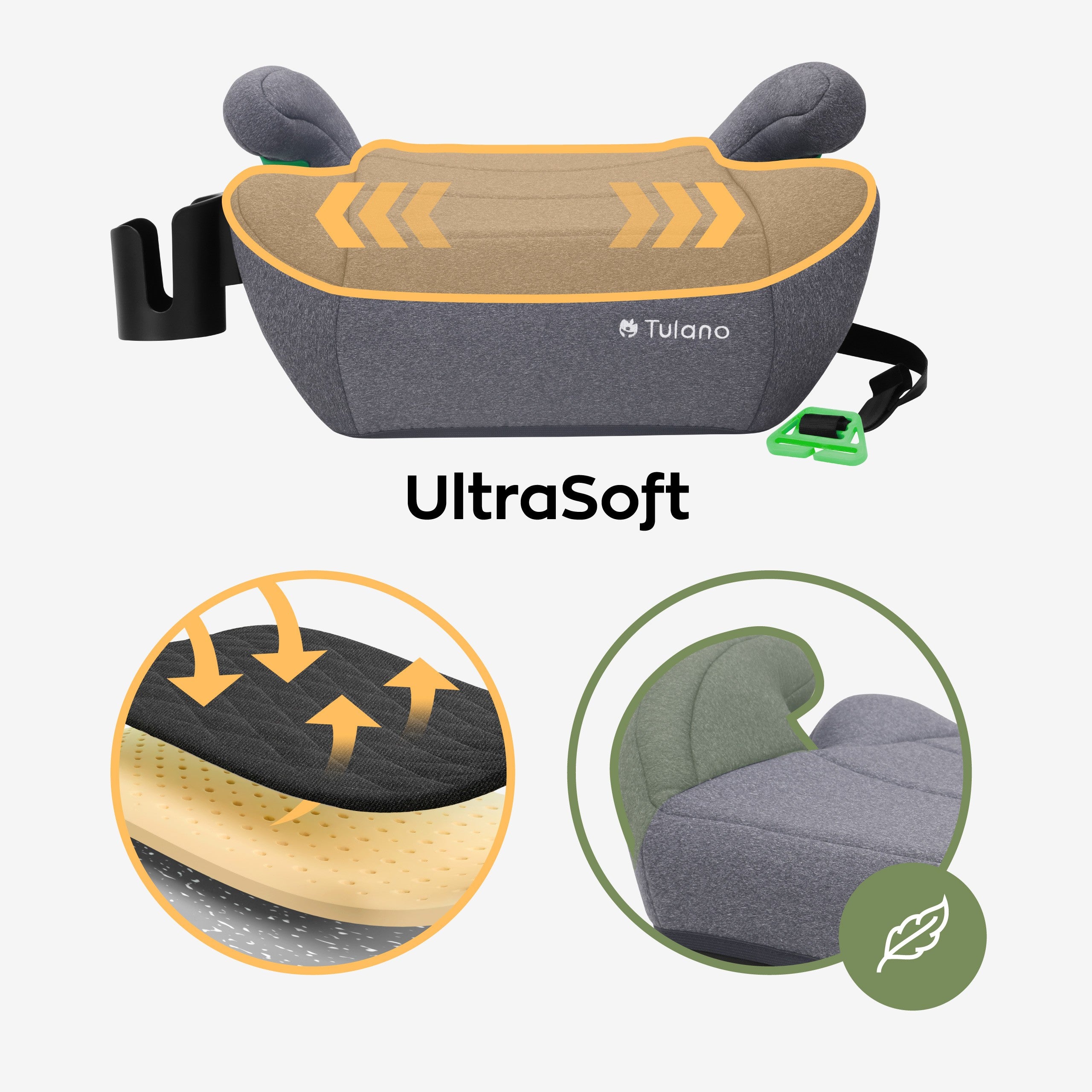 Tulano Cabby 25 Grauer Kindersitz für Autos, 125-150 cm, Größe I 