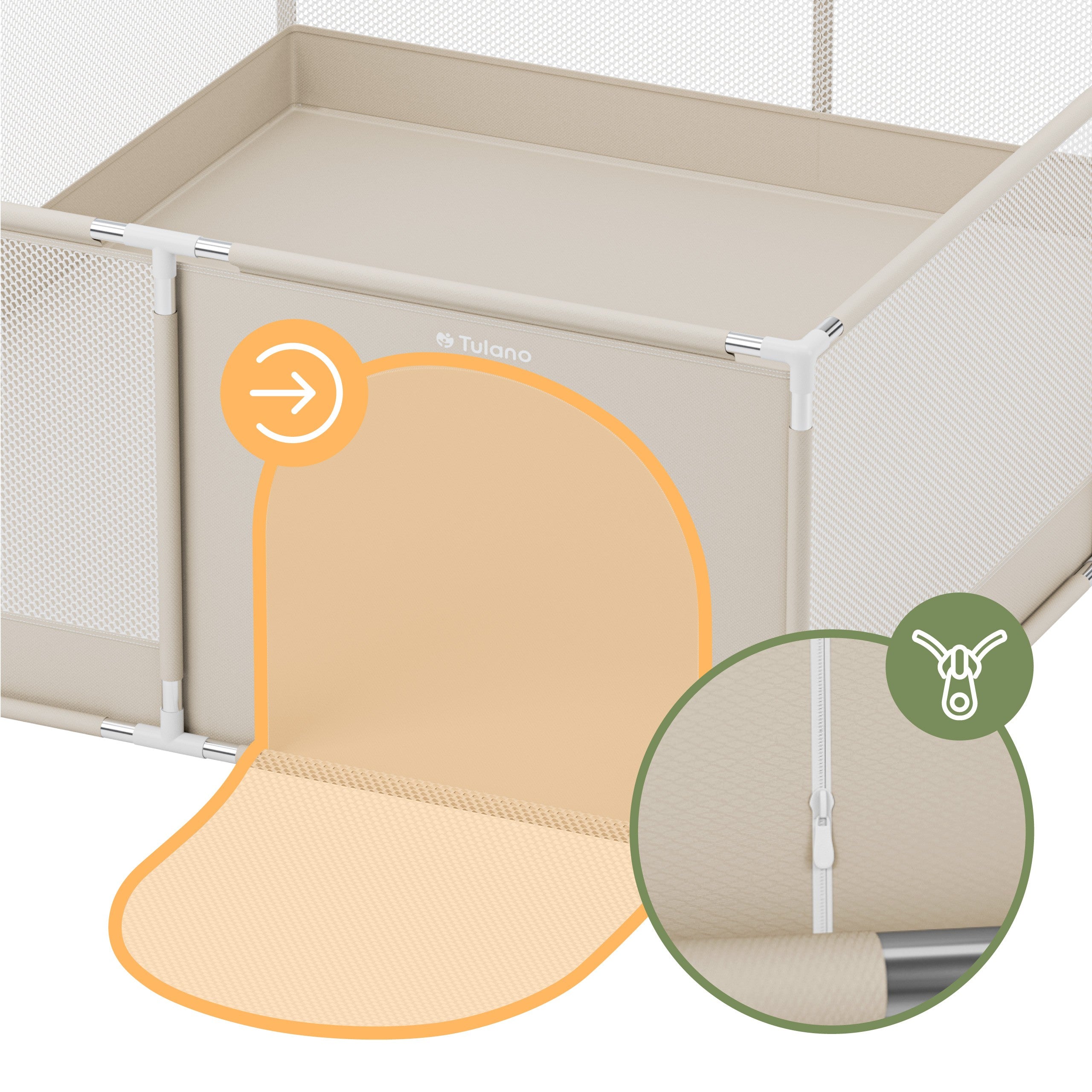 Tulano Cozy 25 Beige Kinderlaufstall - 150 cm 