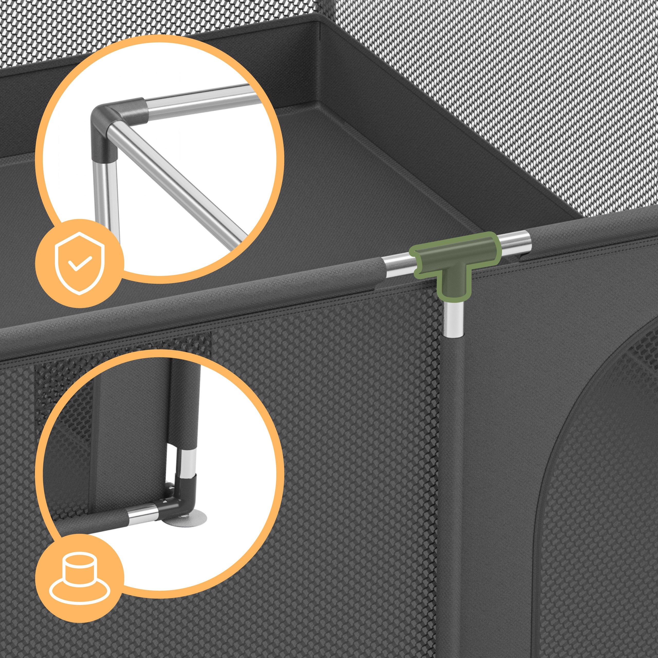 Tulano Cozy 25 Graphit Kinderlaufstall - 150 cm 