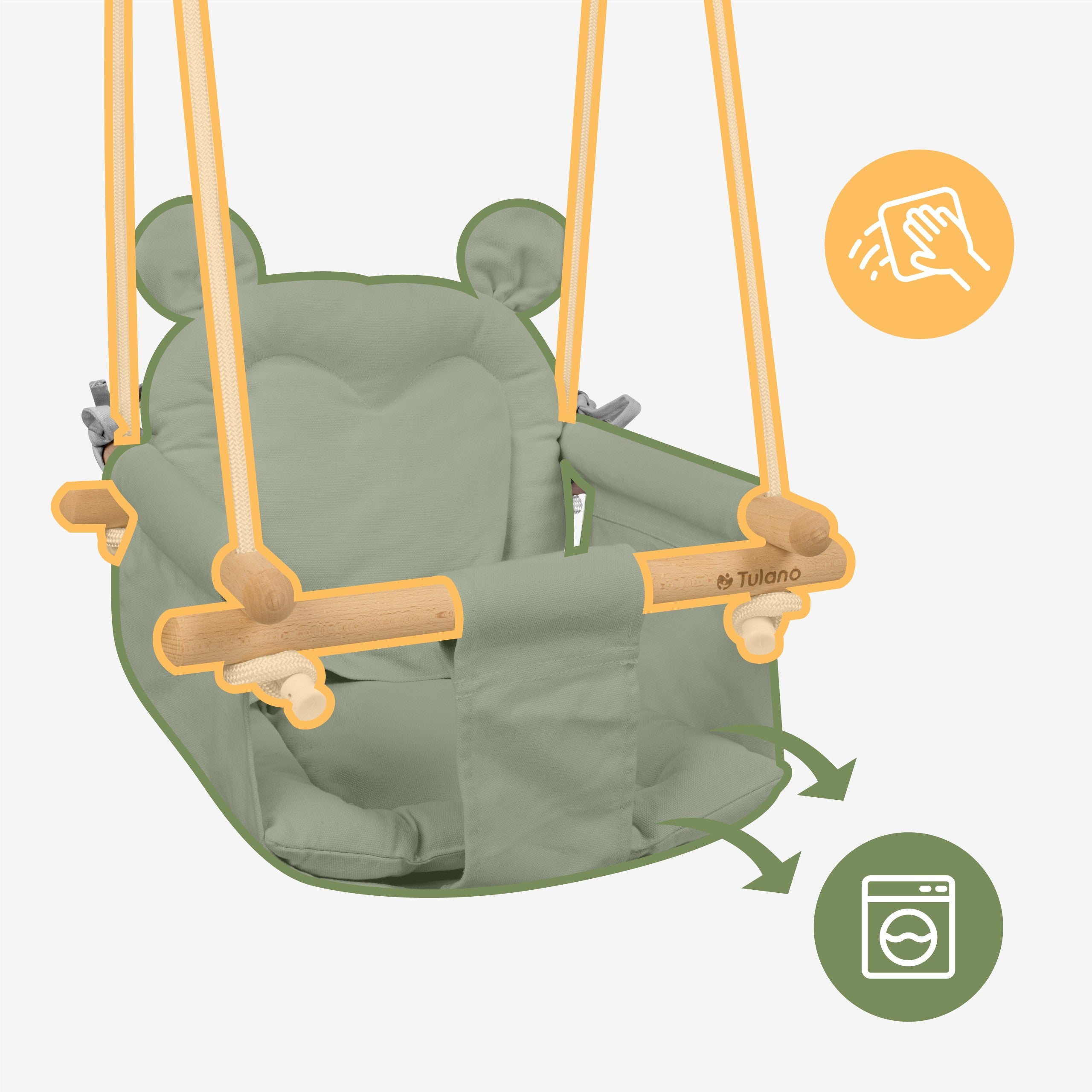 TULANO Hop 30 Graue Kinderschaukel 