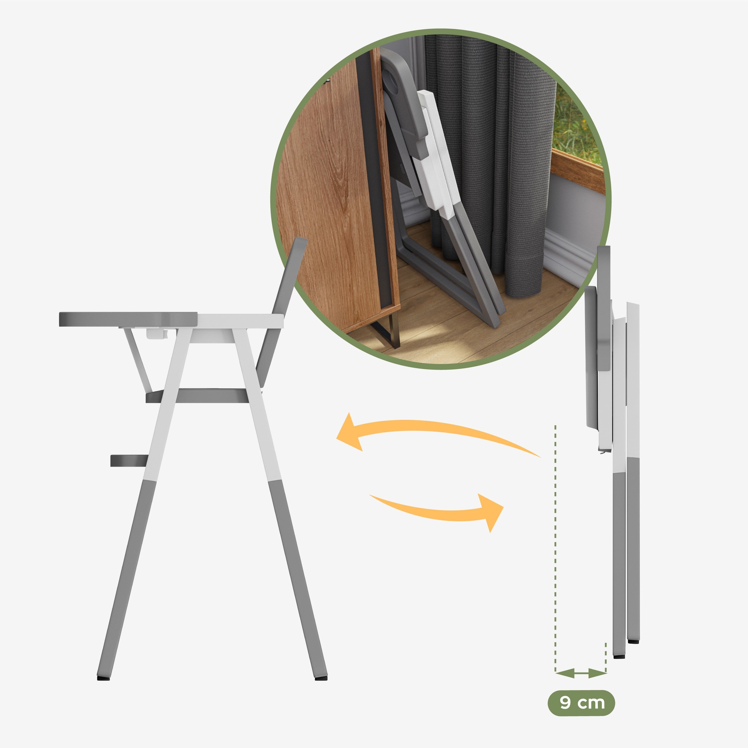 Tulano Morsel 25 Grau-Weißer Kunststoff-Hochstuhl 