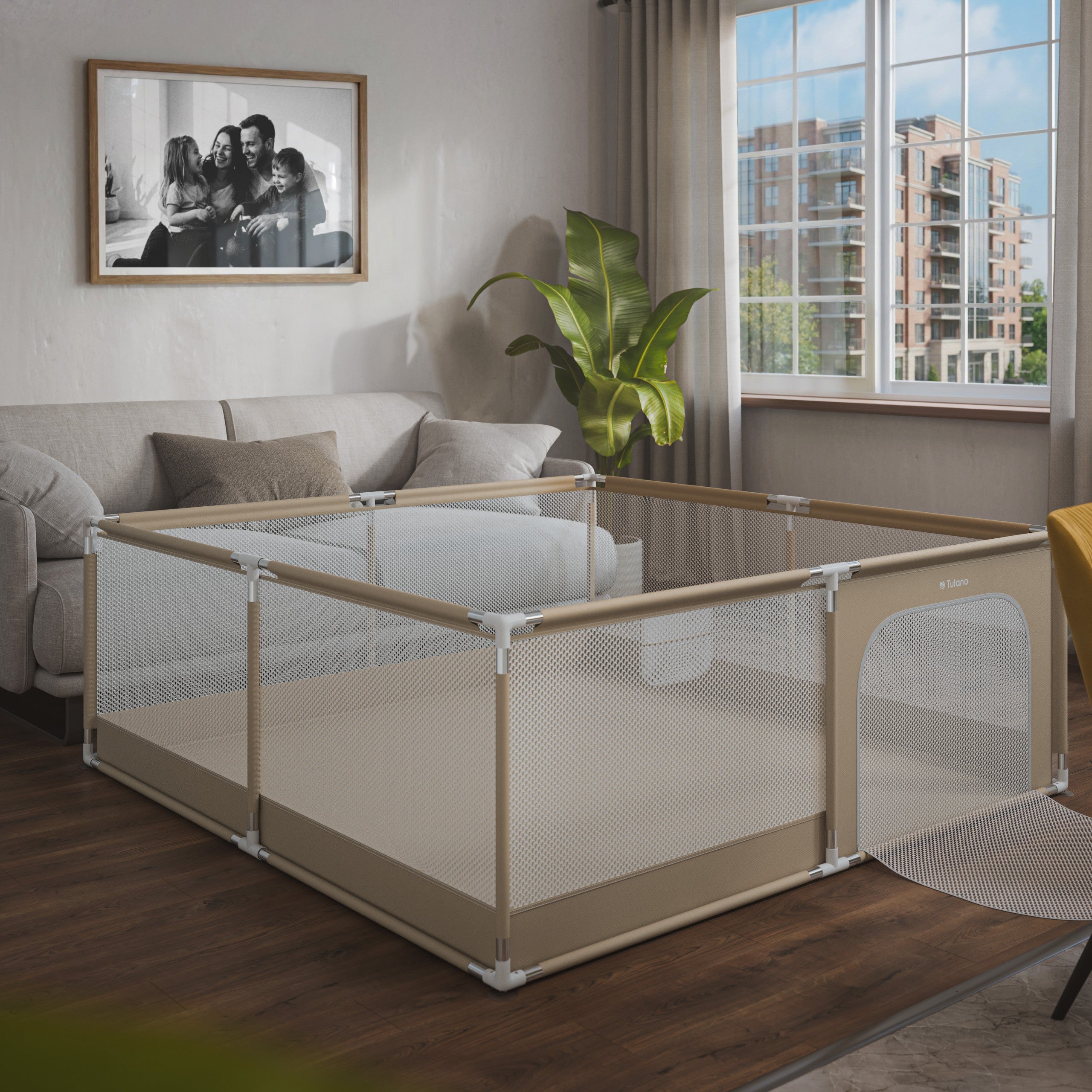 Tulano Cozy 28 Beige Kinderlaufstall - 200 cm 