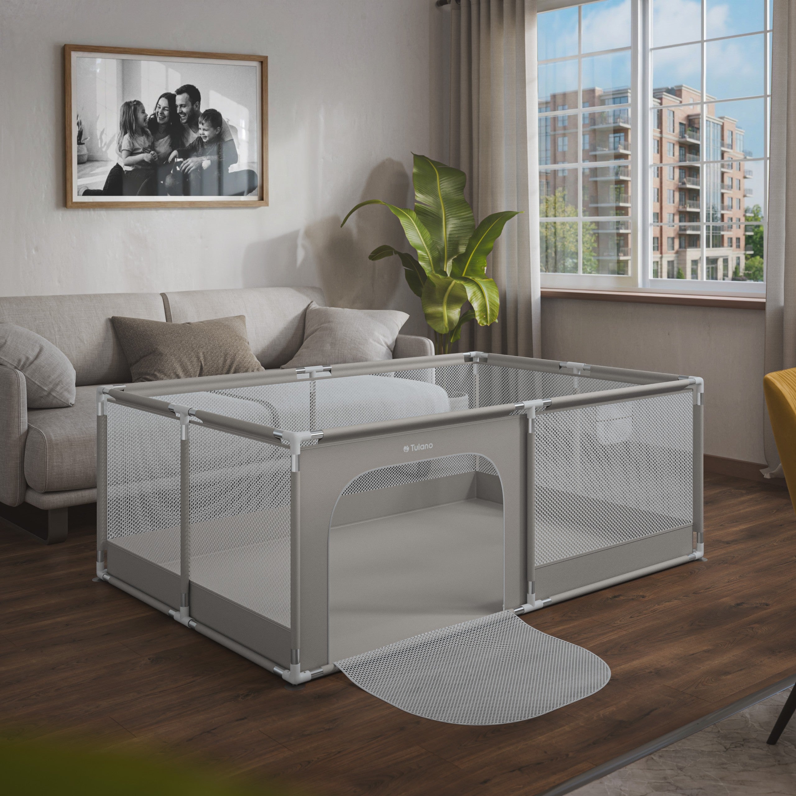 Tulano Cozy 22 Laufstall Grau - 180 cm 