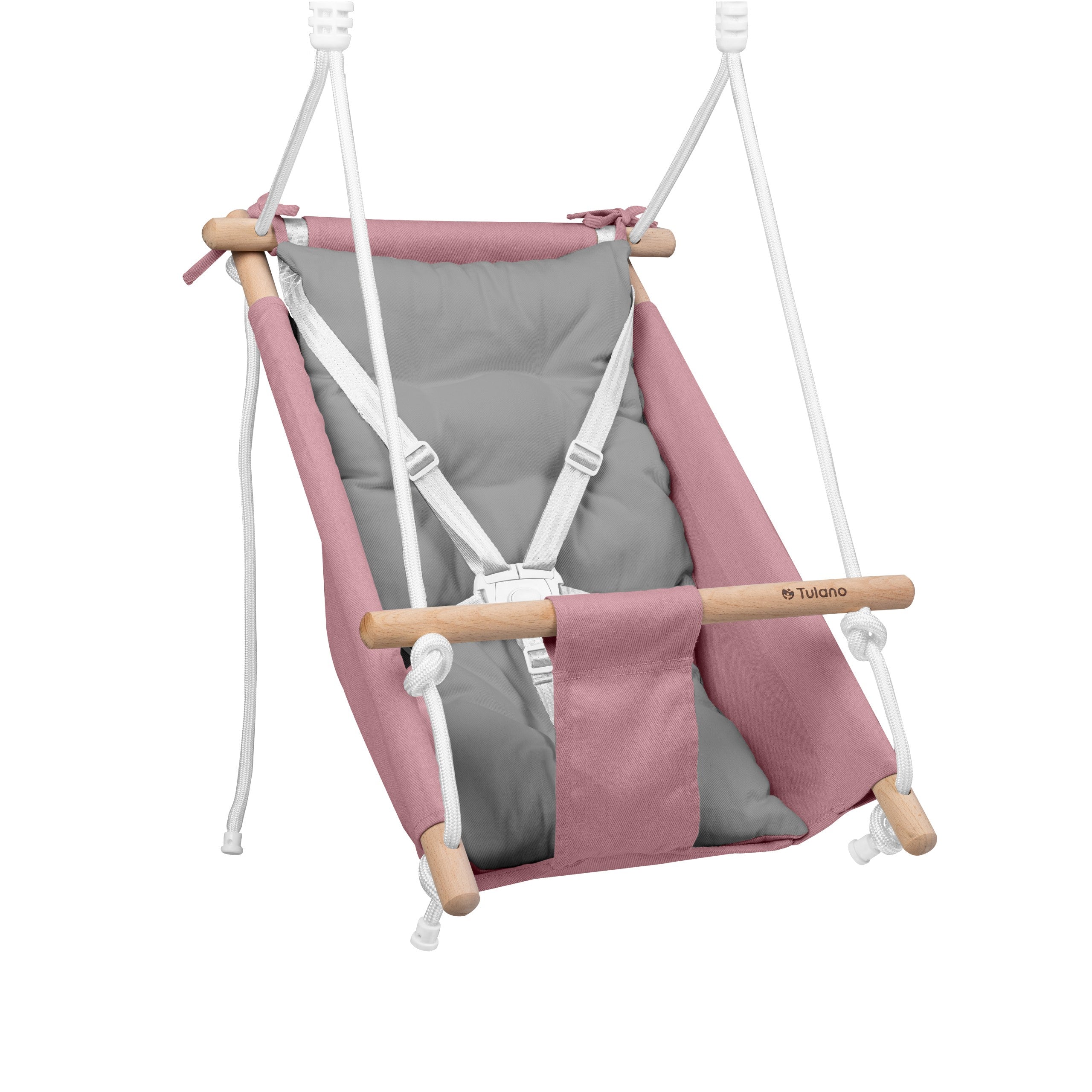 TULANO Hop 40 Rosa-Graue Kinderschaukel 