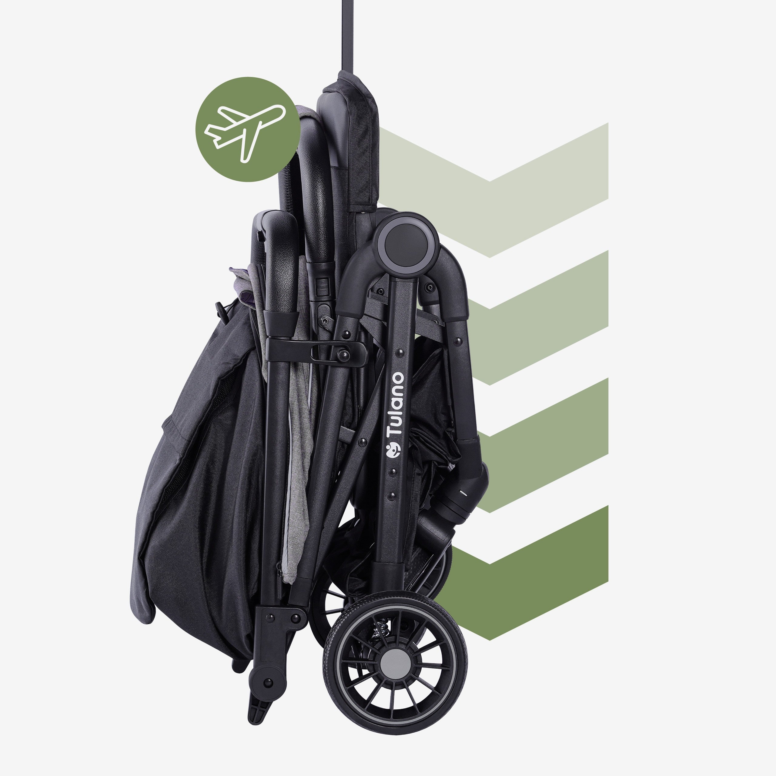Tulano Milan Faltbarer Kinderwagen, grau-schwarz, 22 kg 