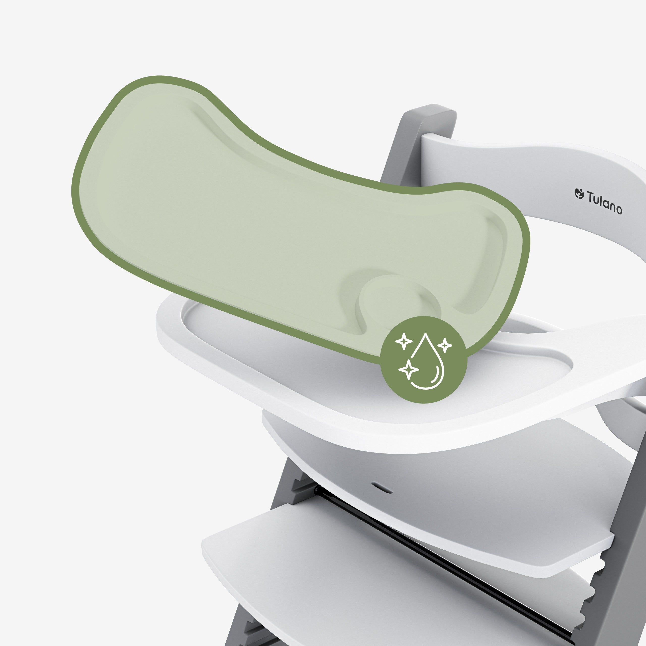 Tulano Morsel 40 Grau-Weißer Holzhochstuhl 