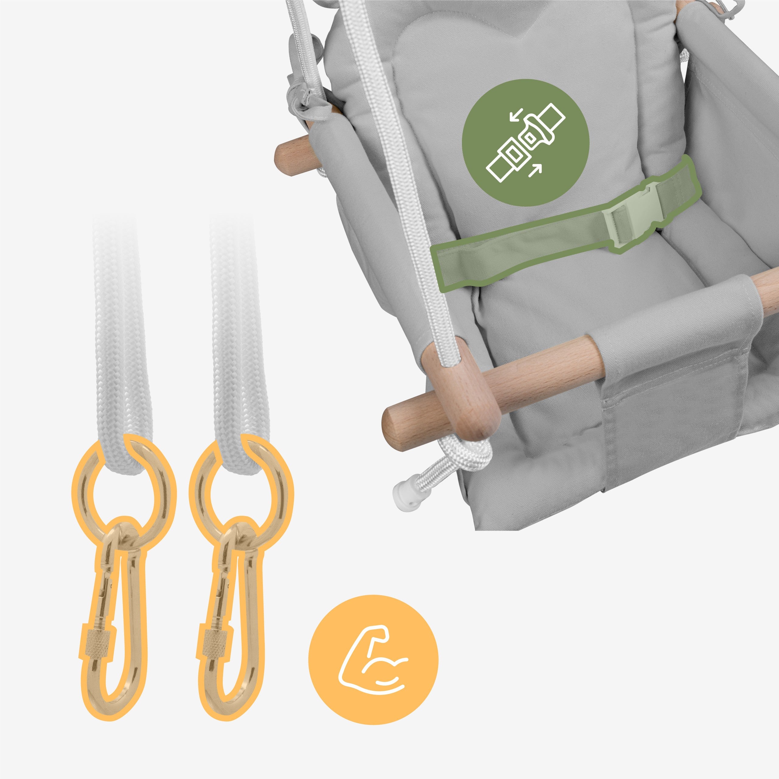 TULANO Hop 30 Graue Kinderschaukel 