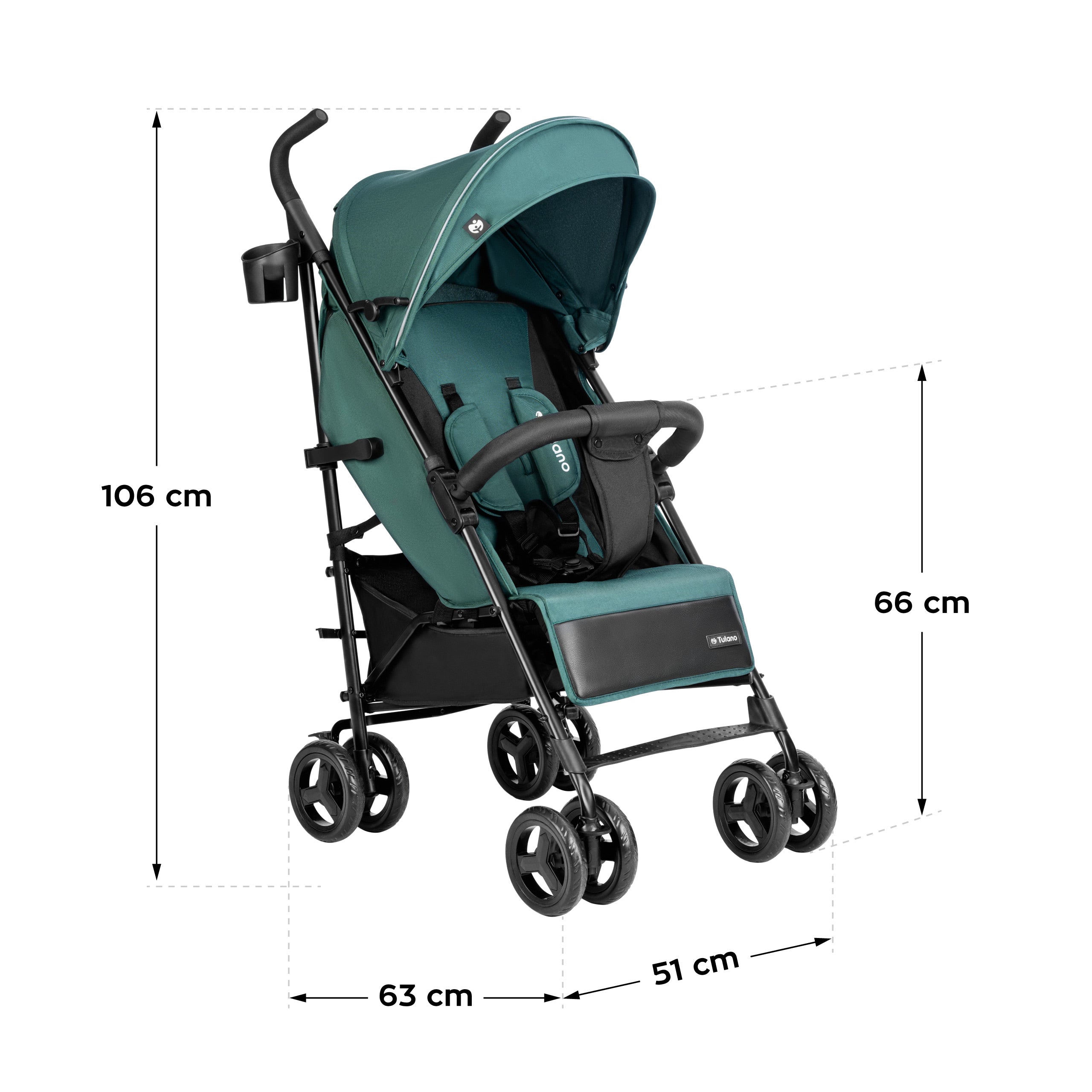 Tulano Davos 35 Grün-Schwarzer Kinderwagen 