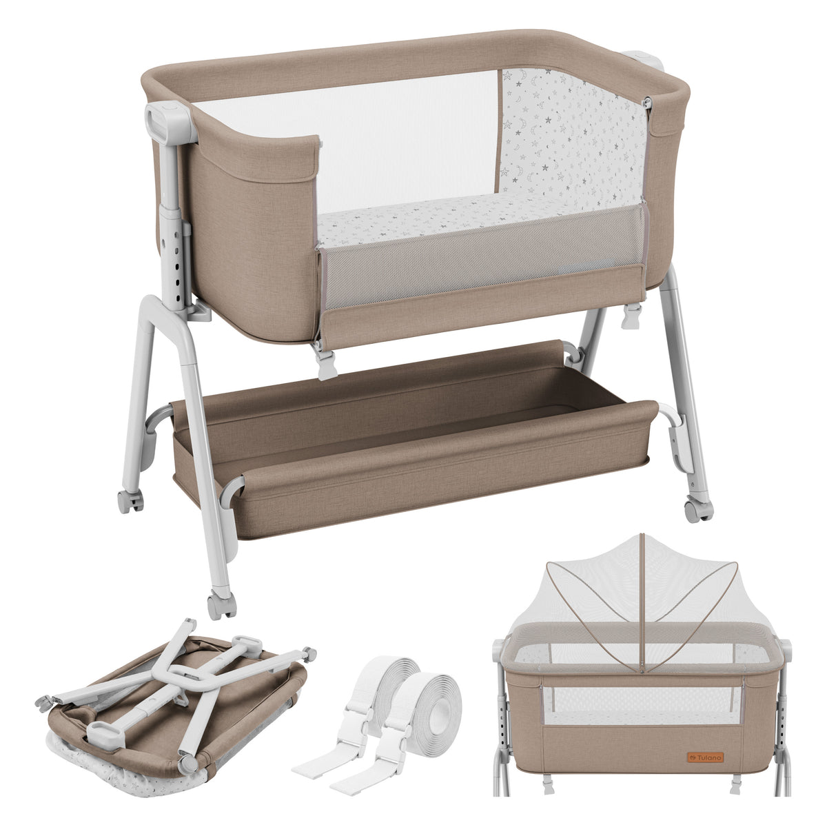 Beistellbett 3in1 Tulano Dream 50 Taupe