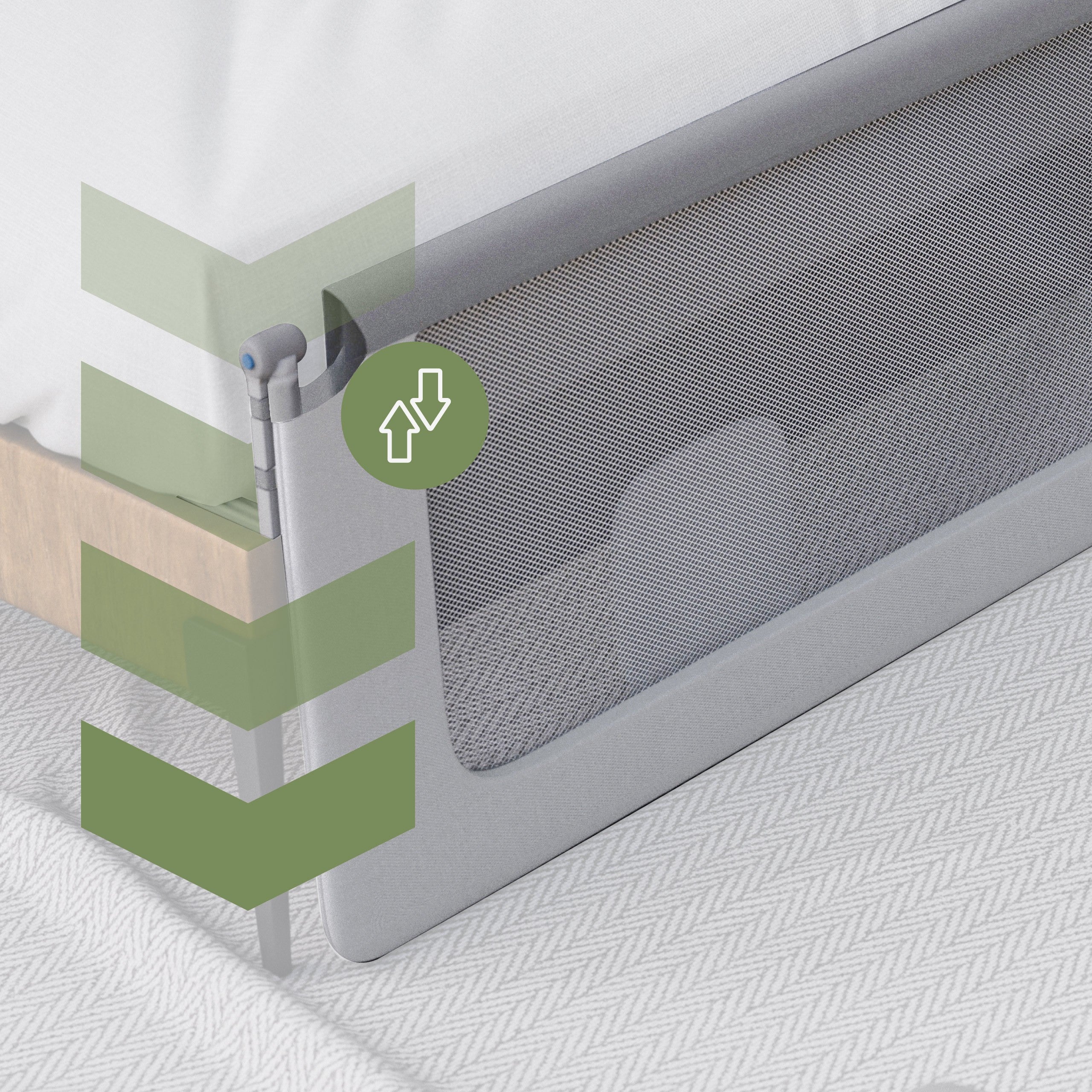 Bettschutzgitter Tulano Cover 30 Weiß-Grau 200 cm 