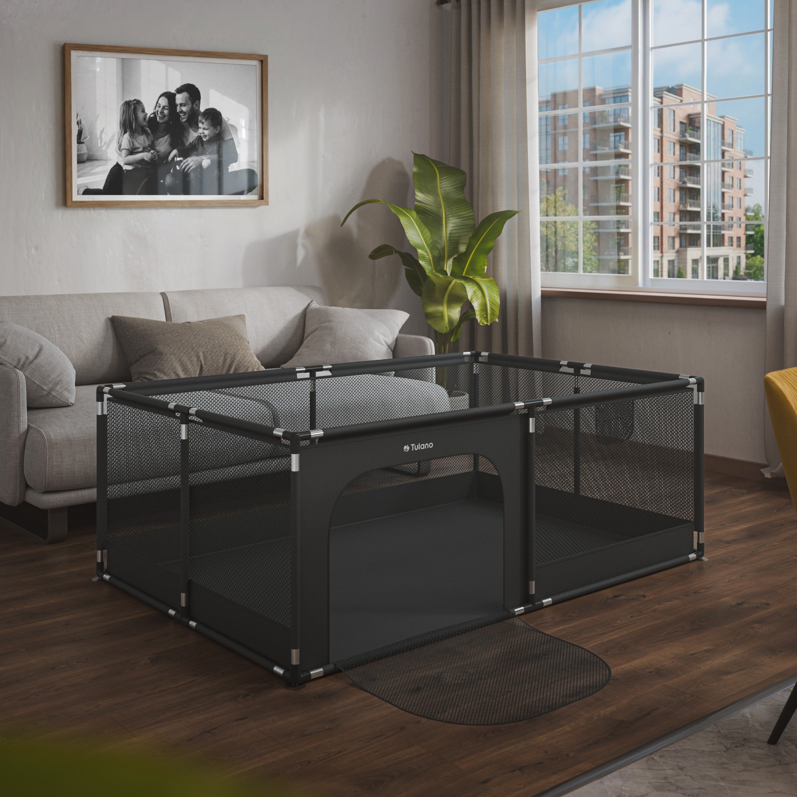 Tulano Cozy 22 Graphit Kinderlaufstall - 180 cm 