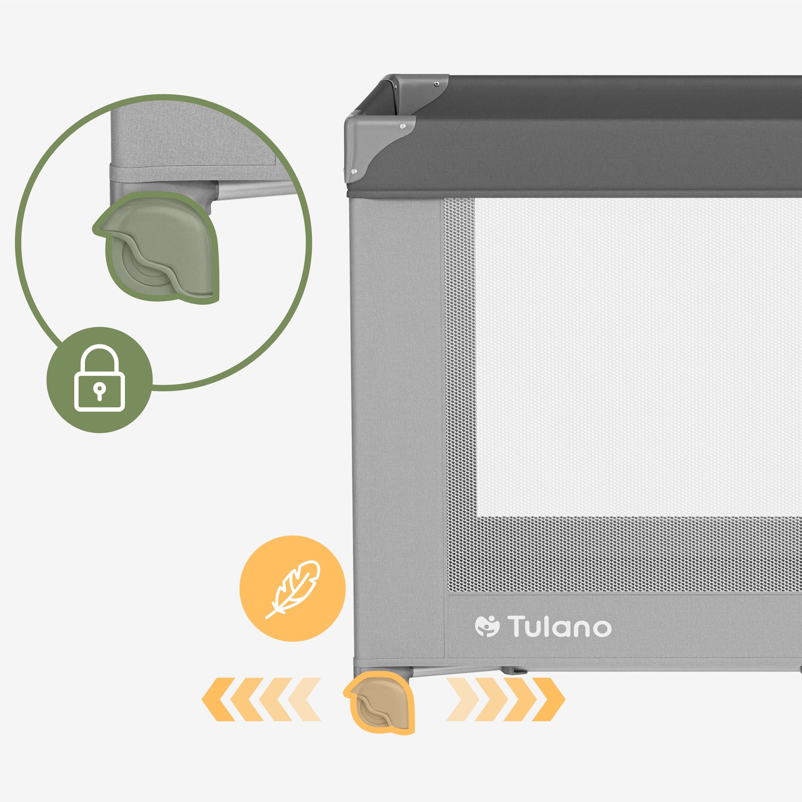 Tulano Dream 40 Graues 2-in-1 Zwei-Ebenen-Reisebett 