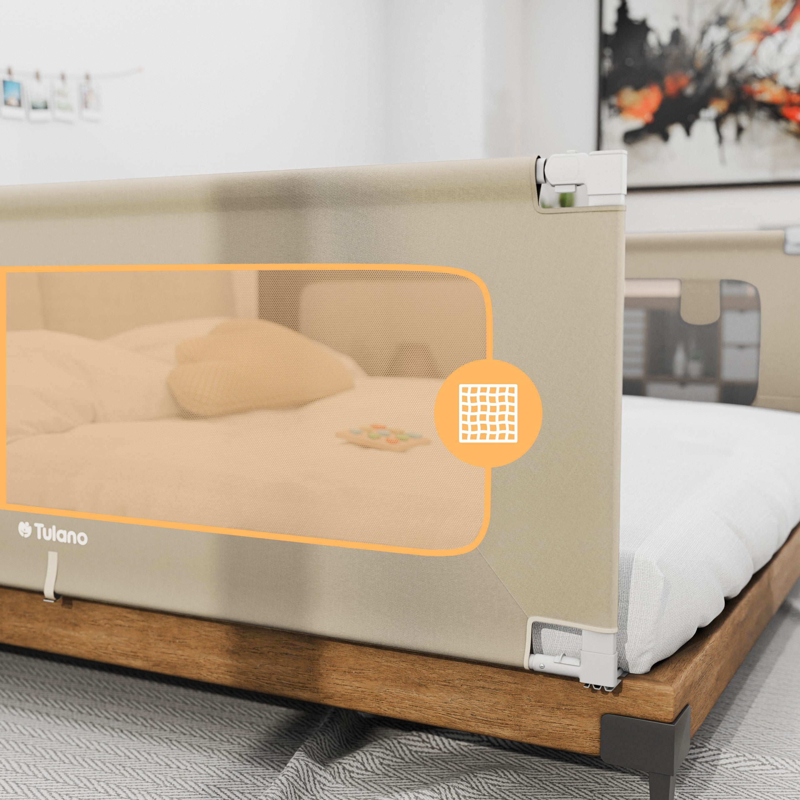 Bettschutzgitter Tulano Cover 40 Beige 200cm 