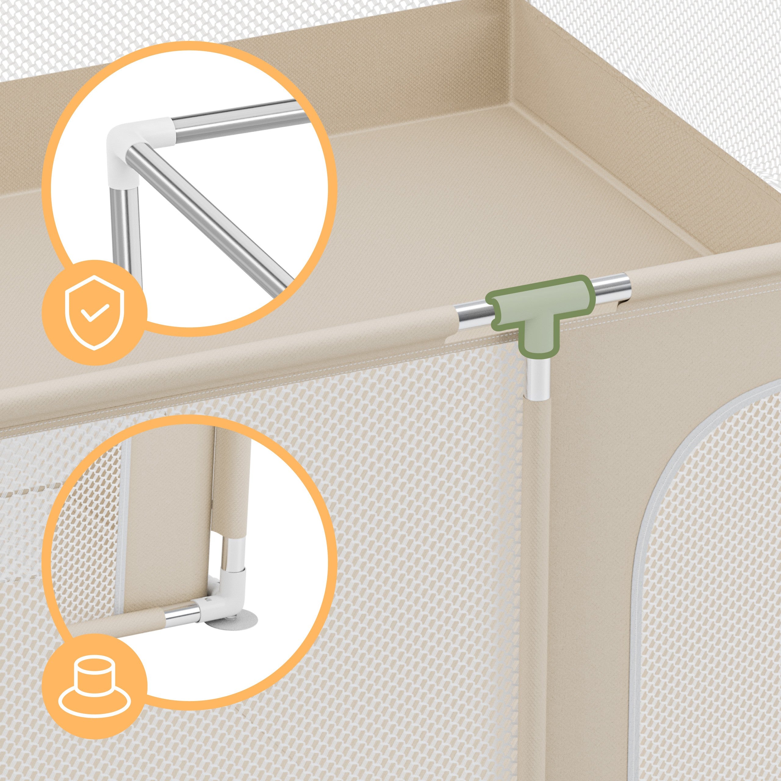 Tulano Cozy 28 Beige Kinderlaufstall - 200 cm 