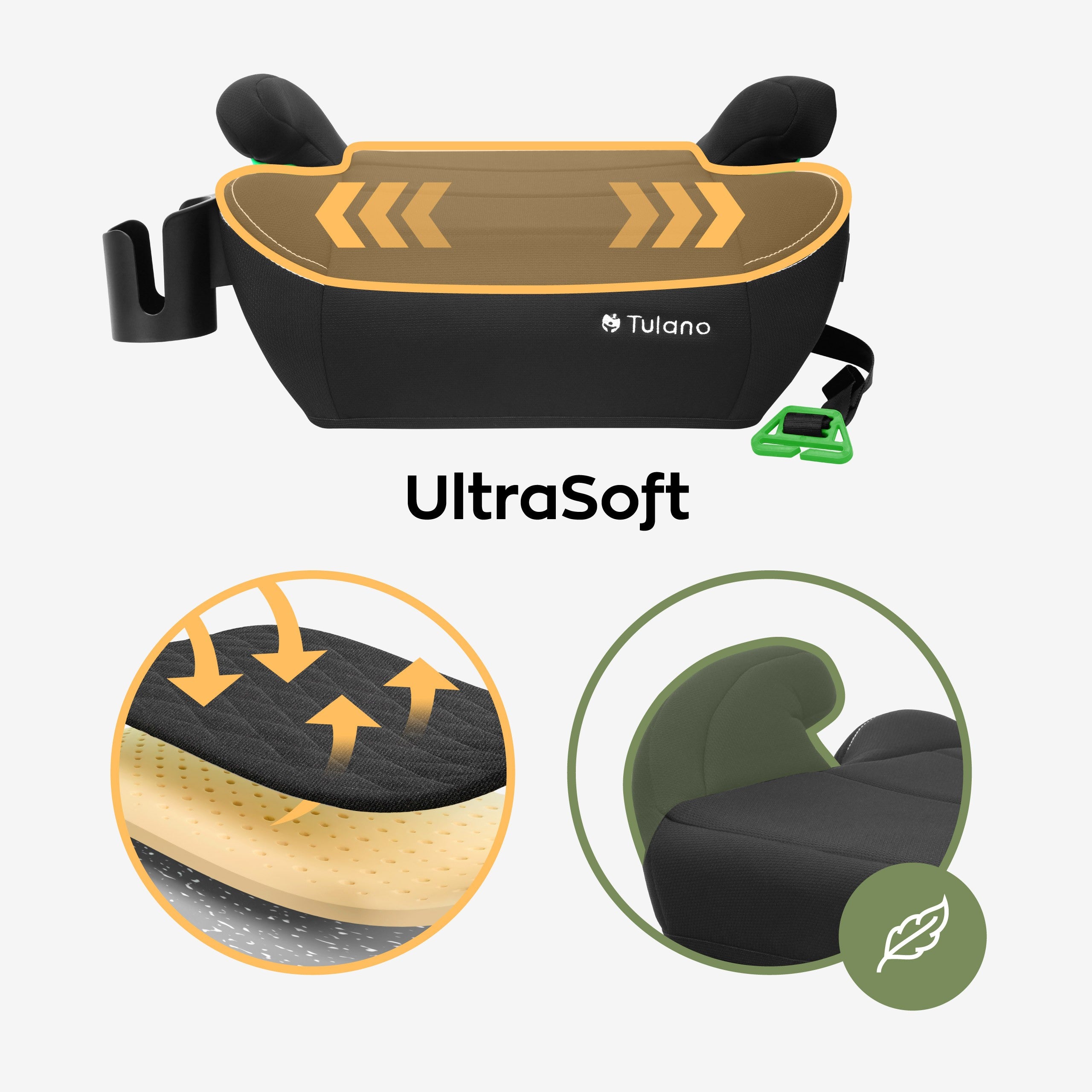 Tulano Cabby 25 Schwarzer Kindersitz für Autos, 125-150 cm, Größe I 