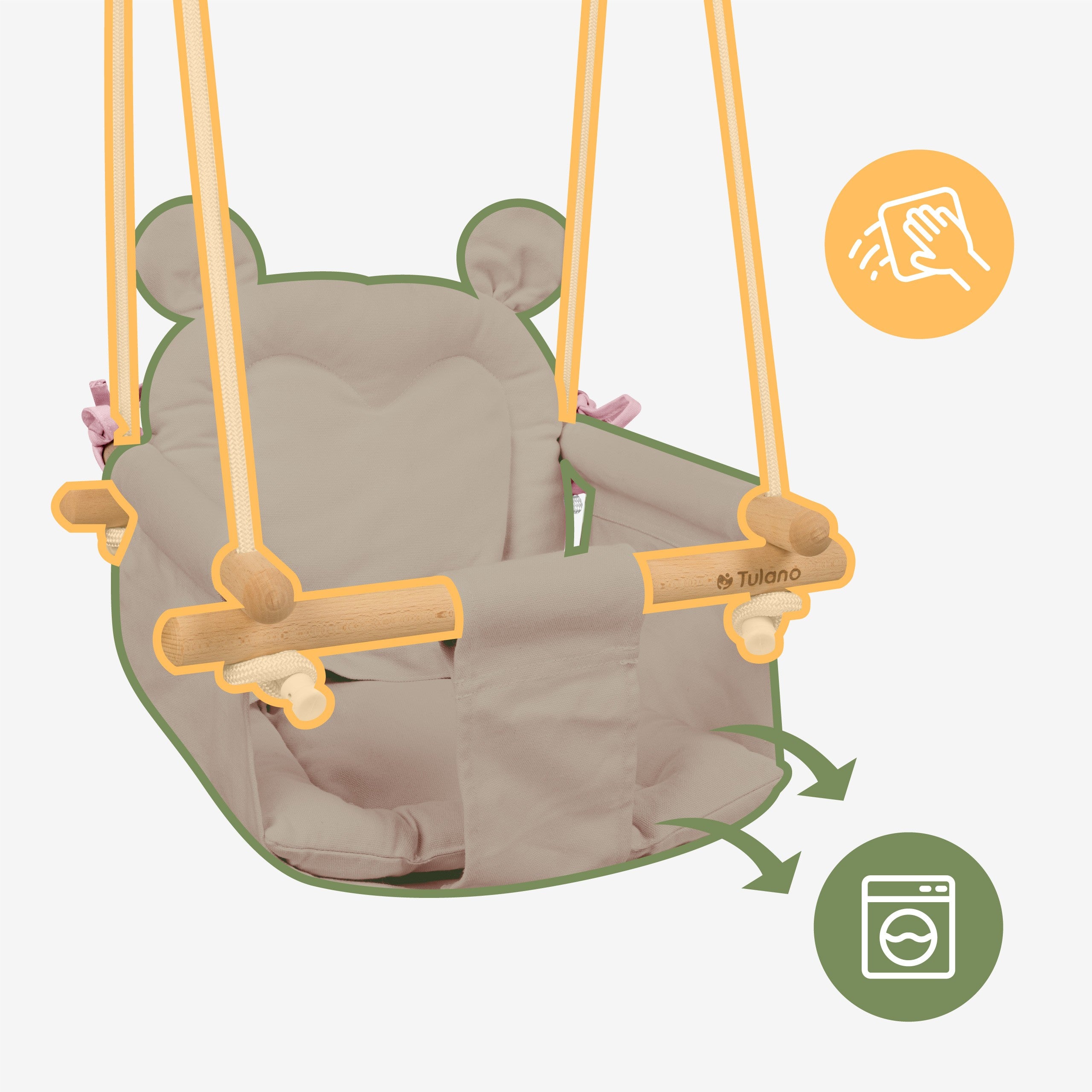 TULANO Hop 30 Rosa Kinderschaukel 