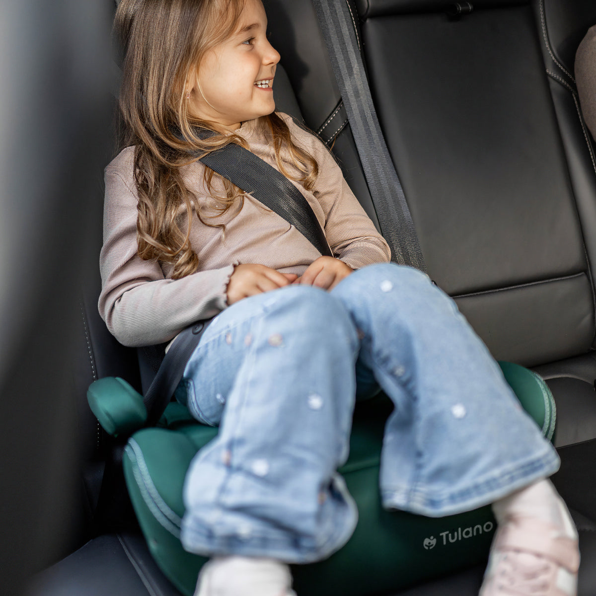 Tulano Cabby 25 Grüner Kindersitz für Autos, 125-150 cm, Größe I 
