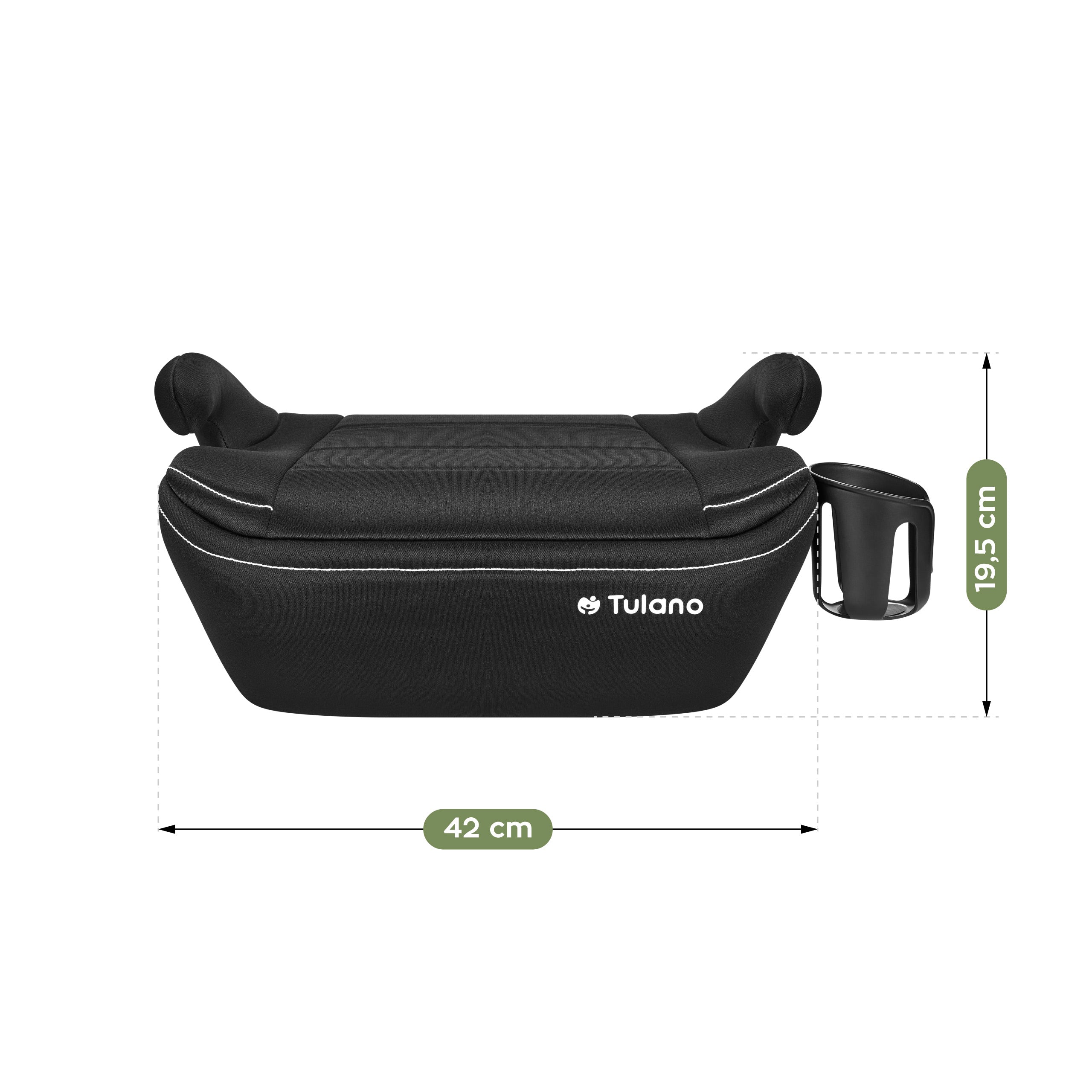 Tulano Cabby 30 Schwarzer Kindersitz für Autos, 125-150 cm, Größe I 