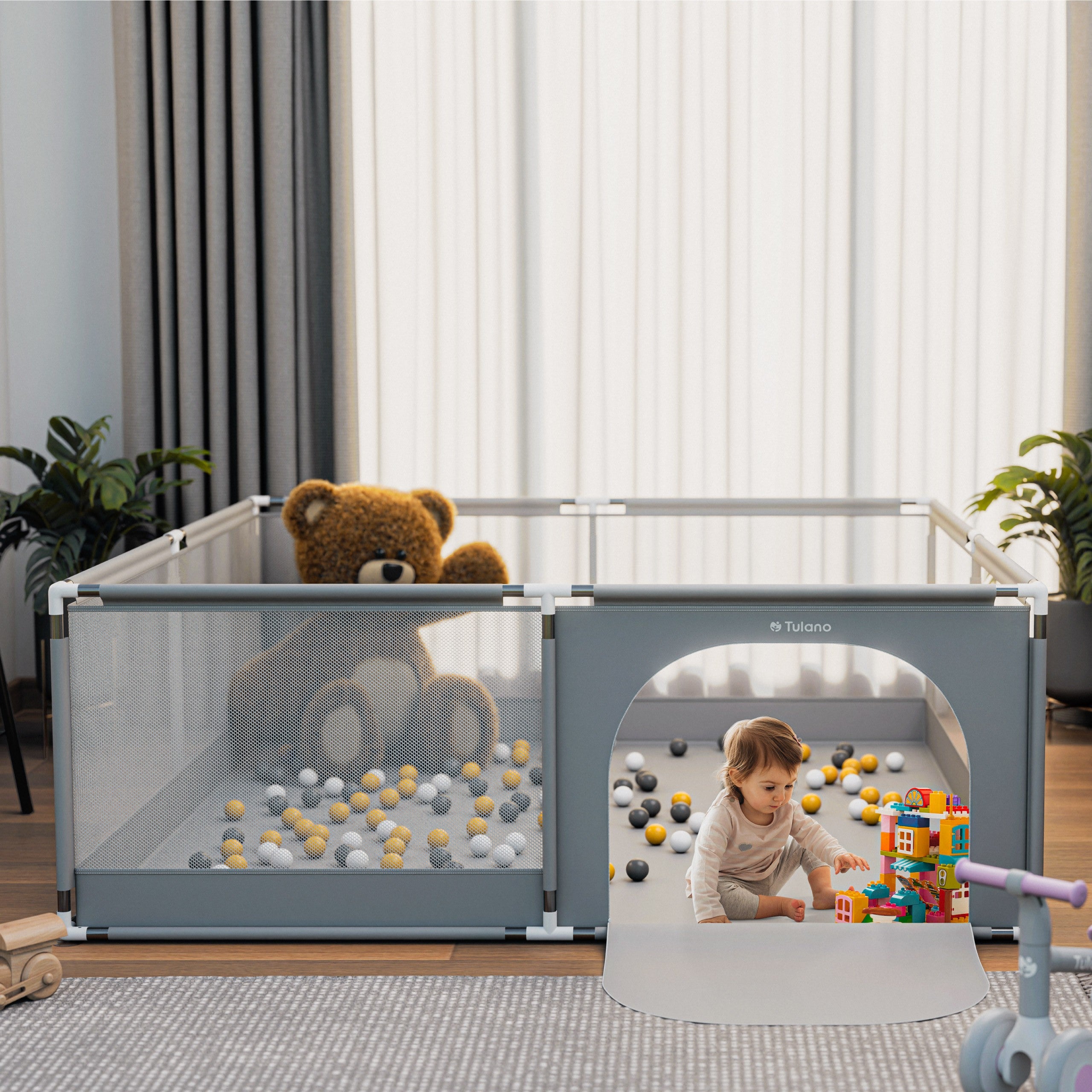 Tulano Cozy 28 Graues Laufgitter - 200 cm 