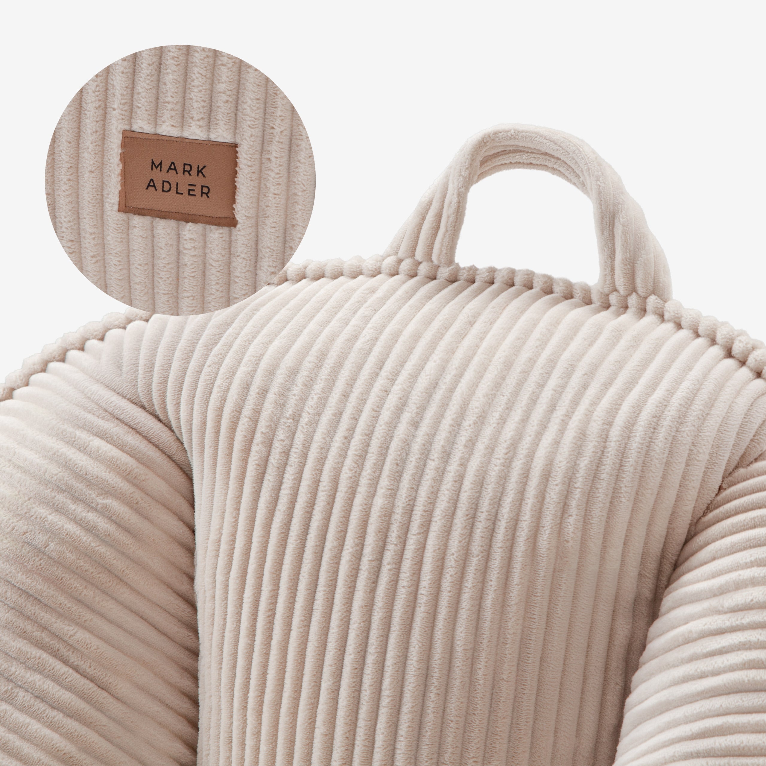 Cord-Puff-Sessel mit Rückenlehne Mark Adler Comfy 4.0 Beige
