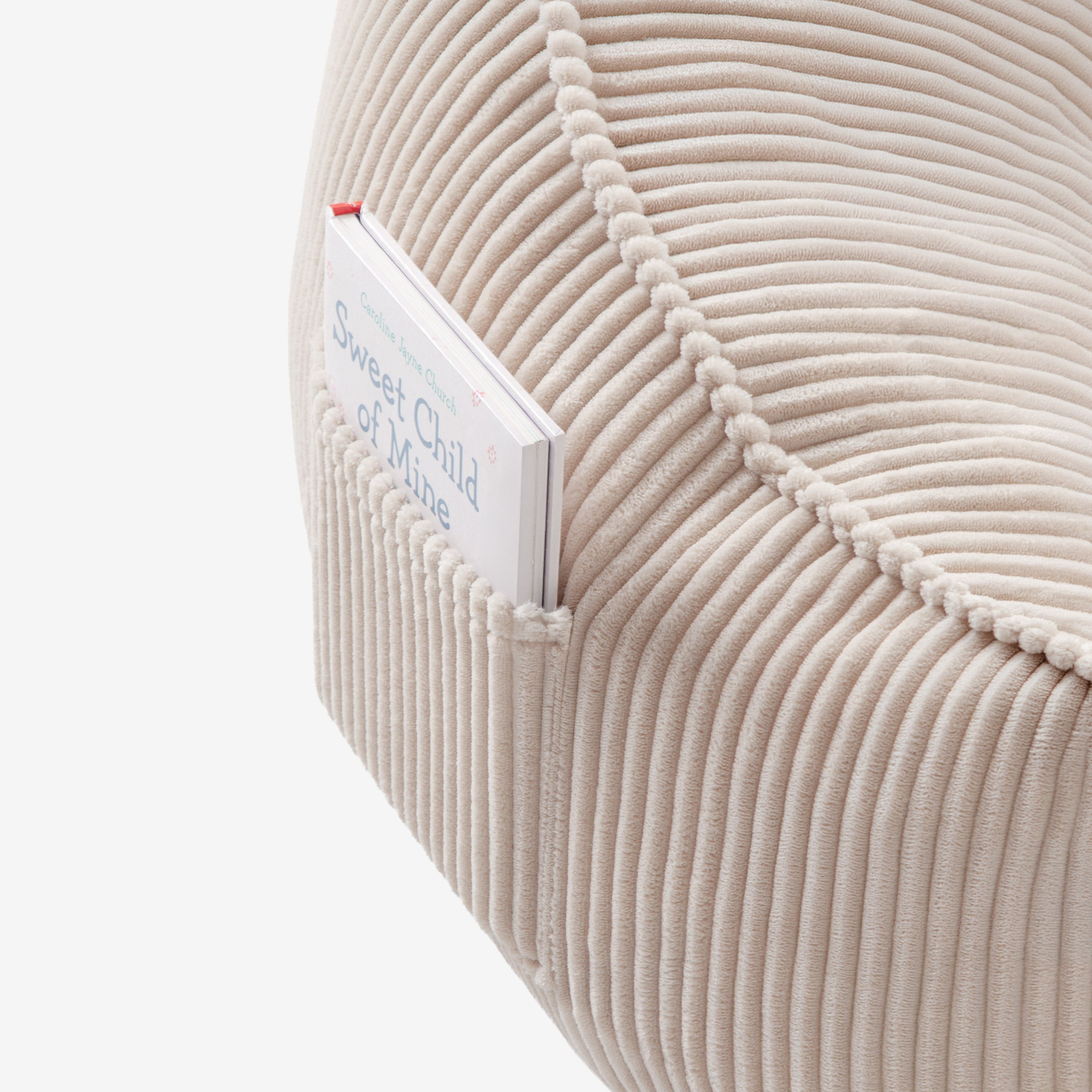 Cord-Puff-Sessel mit Rückenlehne Mark Adler Comfy 4.0 Beige