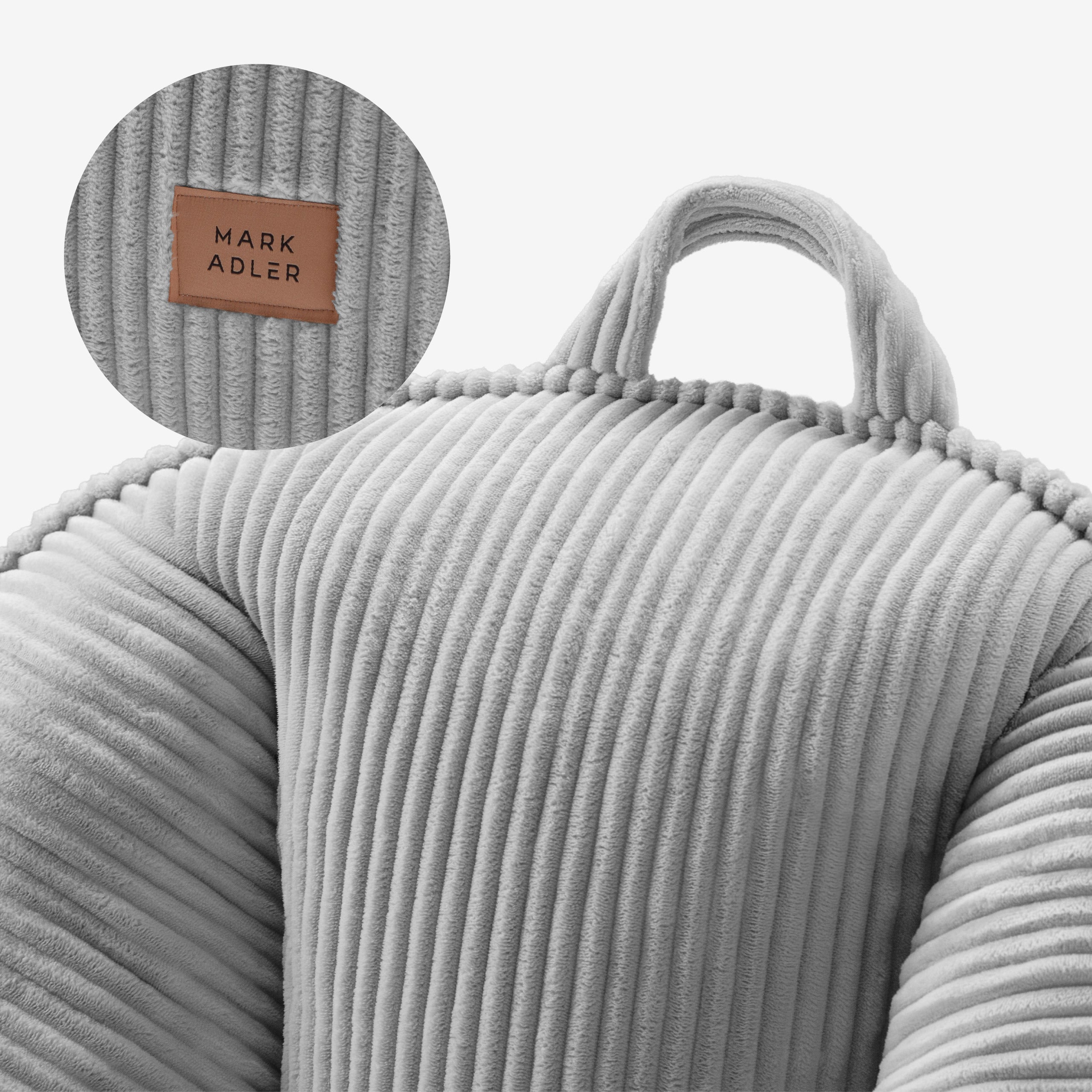 Cord-Puff-Sessel mit Rückenlehne Mark Adler Comfy 4.0 Grey