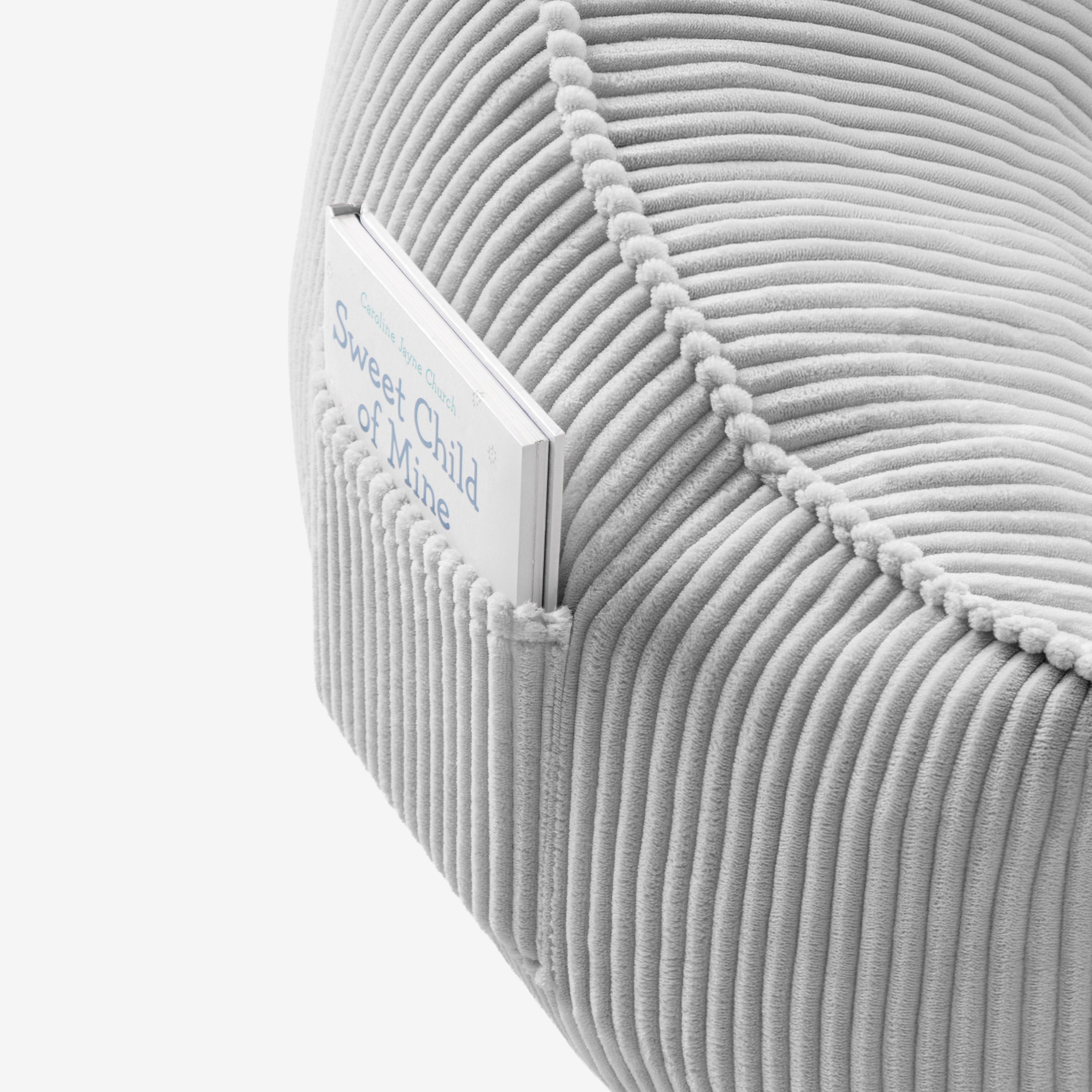Cord-Puff-Sessel mit Rückenlehne Mark Adler Comfy 4.0 Grey