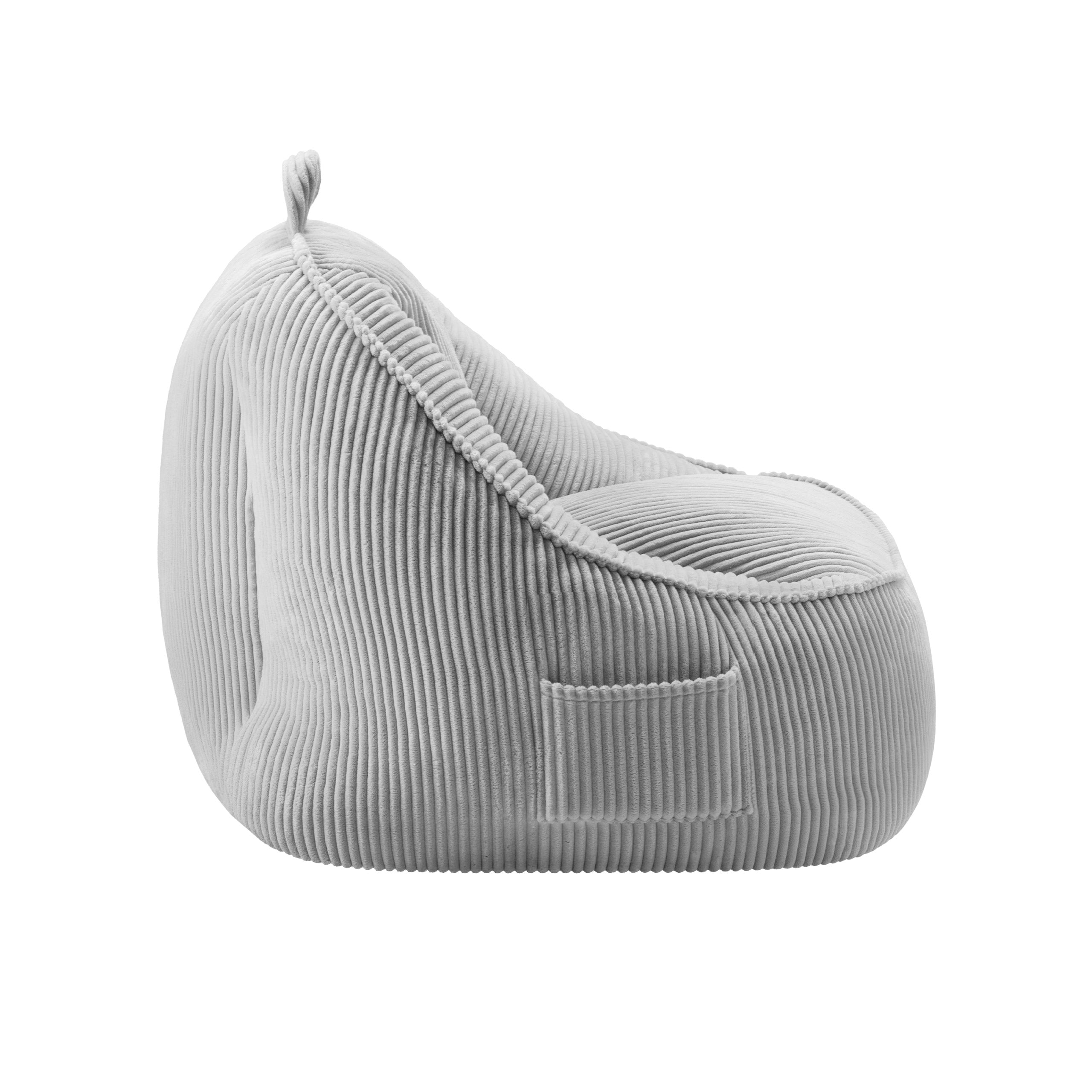Cord-Puff-Sessel mit Rückenlehne Mark Adler Comfy 4.0 Grey