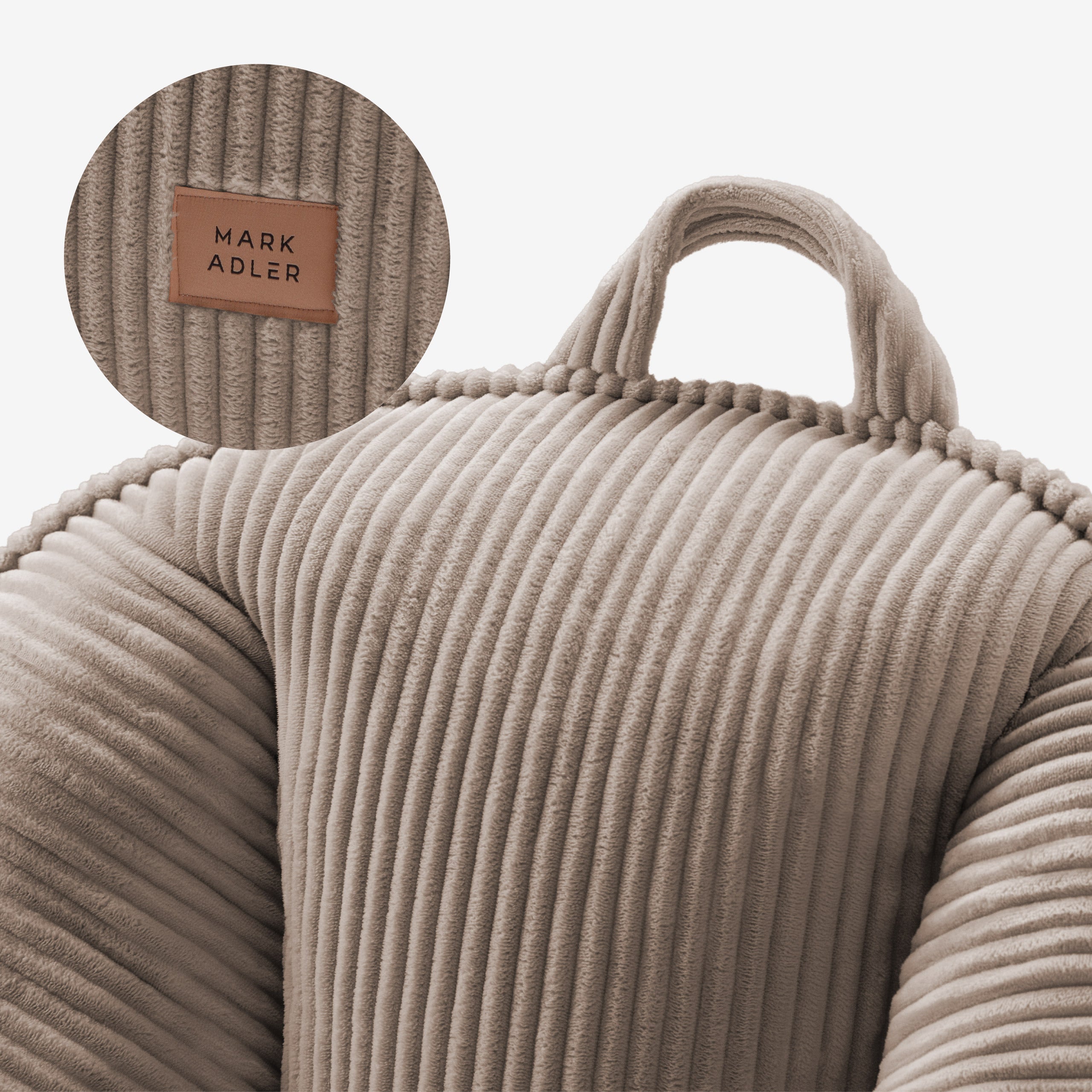 Cord-Puff-Sessel mit Rückenlehne Mark Adler Comfy 4.0 Taupe