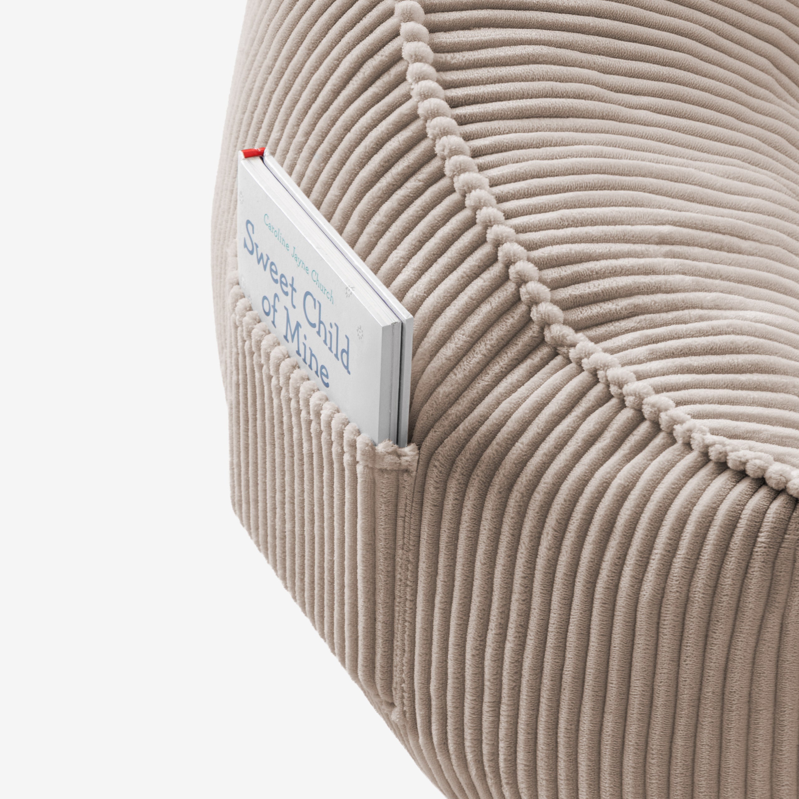 Cord-Puff-Sessel mit Rückenlehne Mark Adler Comfy 4.0 Taupe