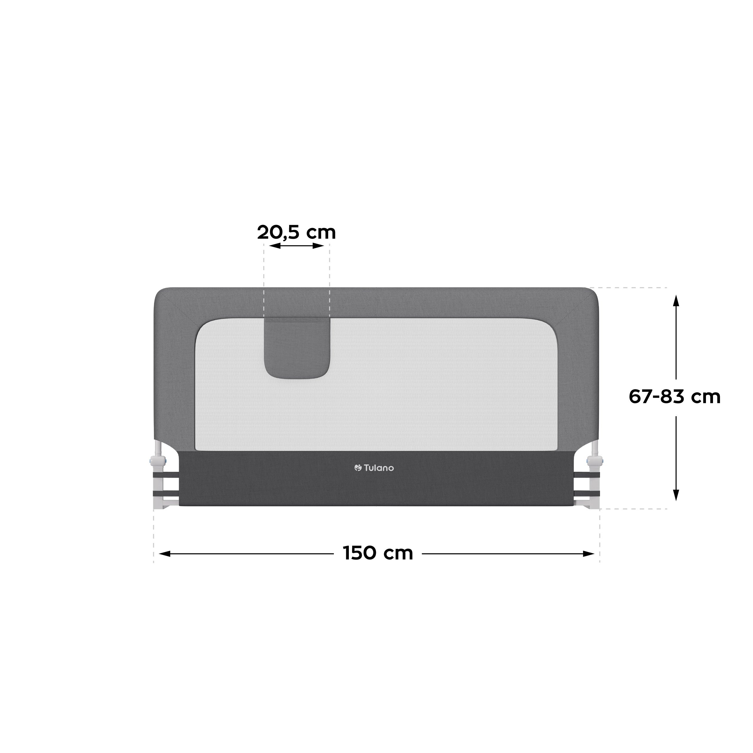 Bettschutzgitter Tulano Cover 25 Grau 150cm 
