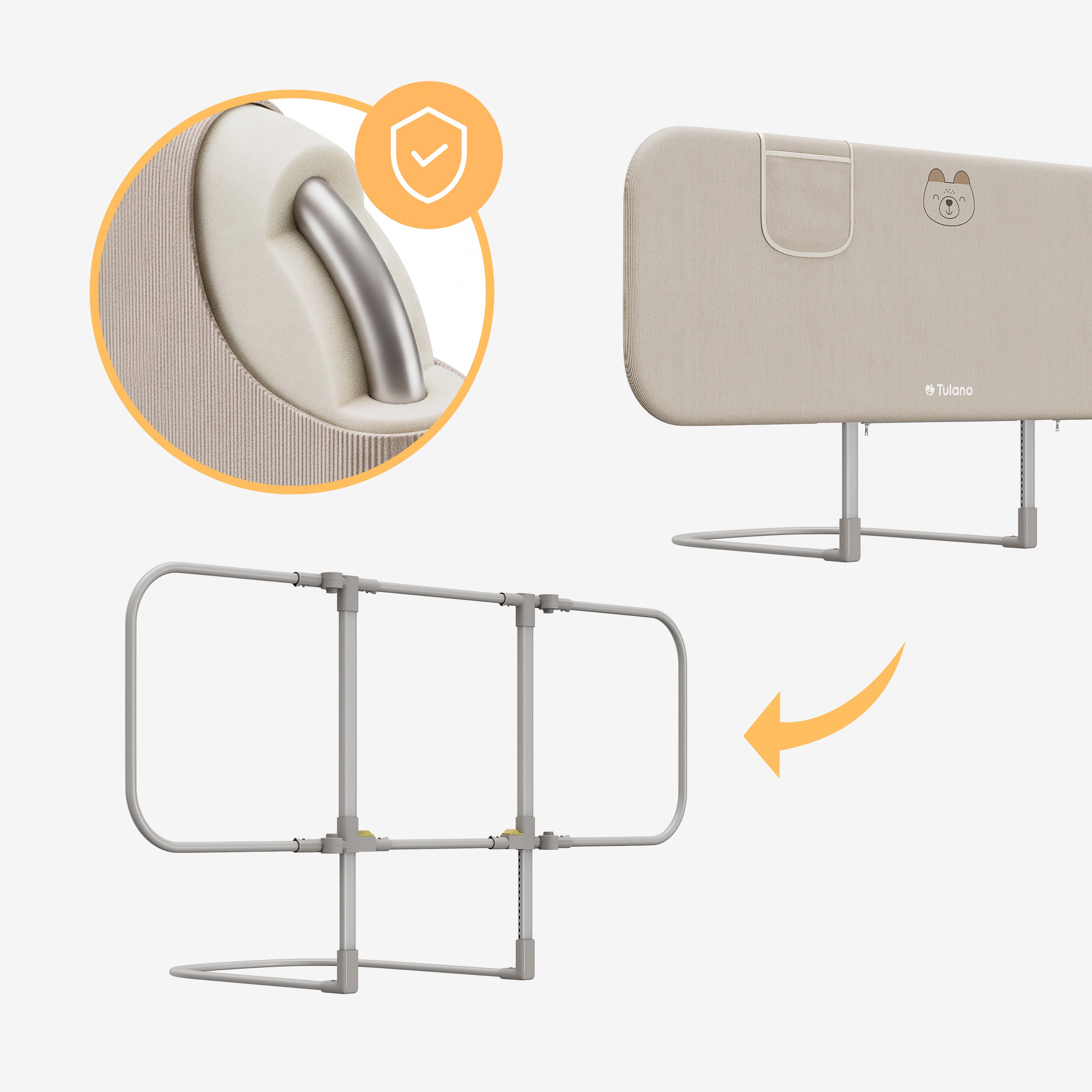 Kinderbettgitter Tulano Cover 50 Beige