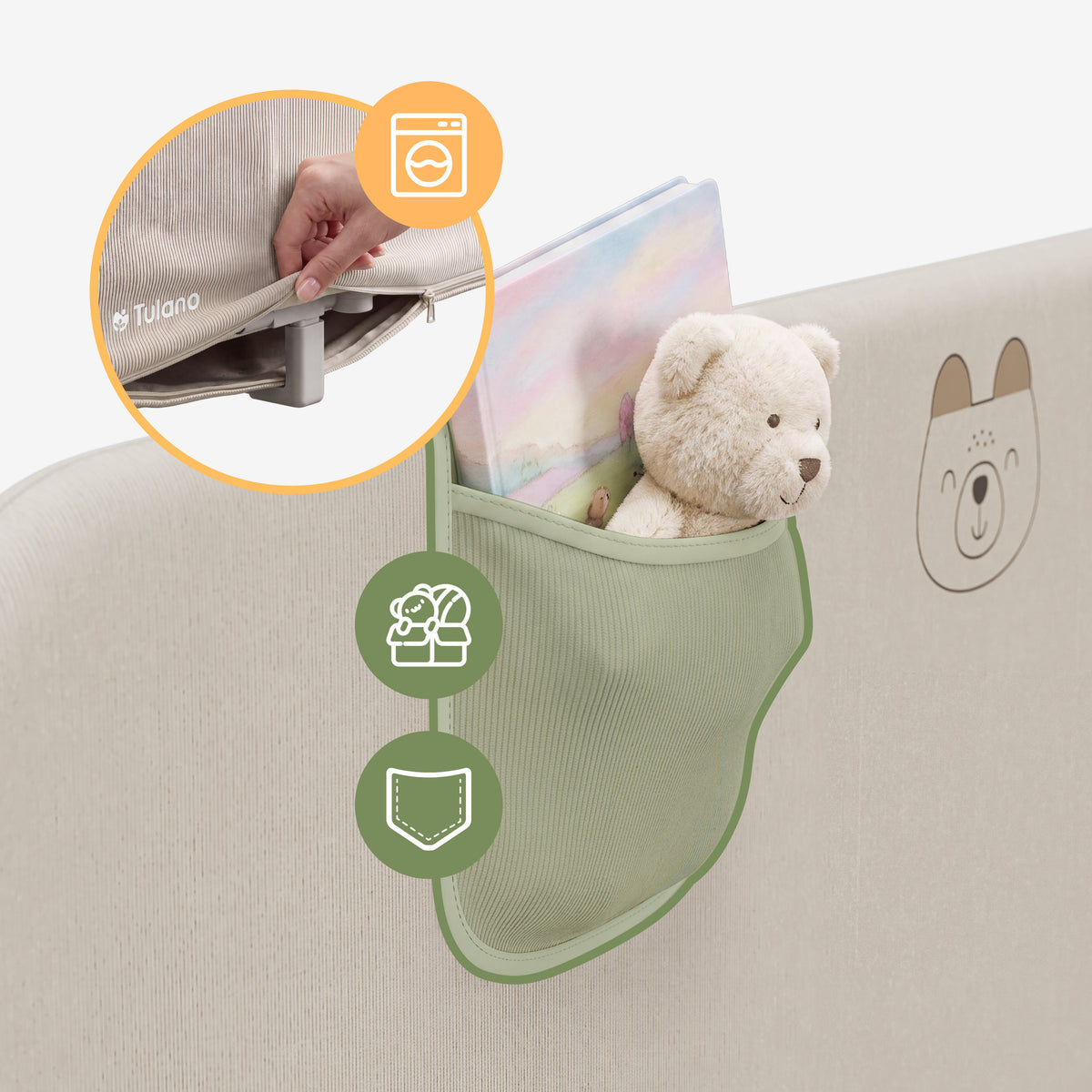 Kinderbettgitter Tulano Cover 50 Beige