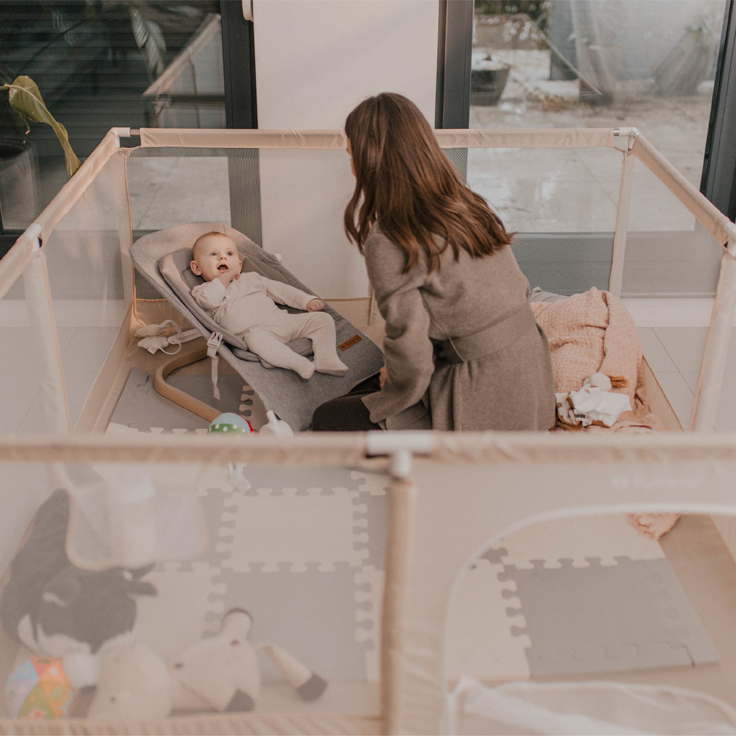 Tulano Cozy 25 Beige Kinderlaufstall - 150 cm 