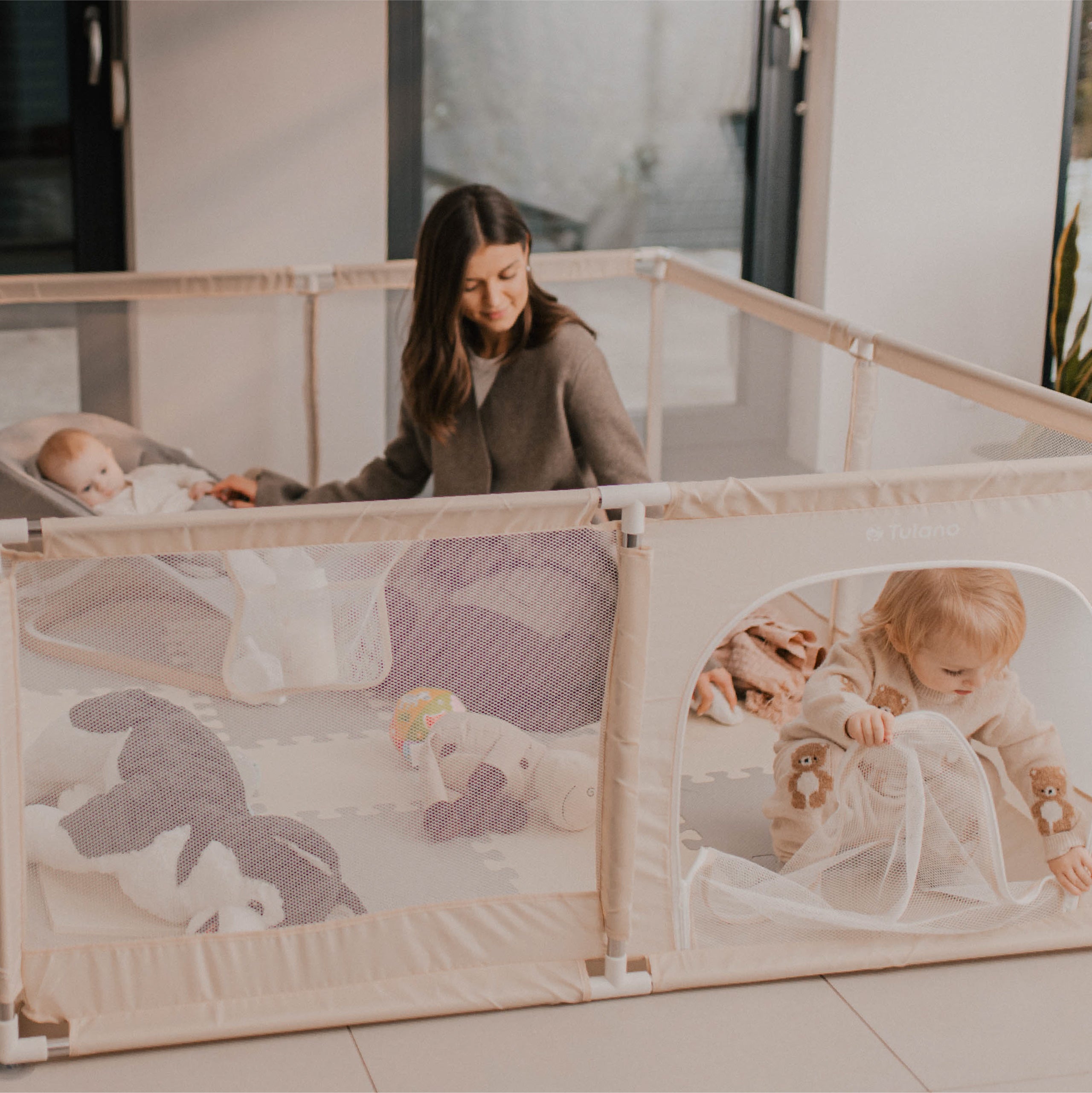 Tulano Cozy 25 Beige Kinderlaufstall - 150 cm 