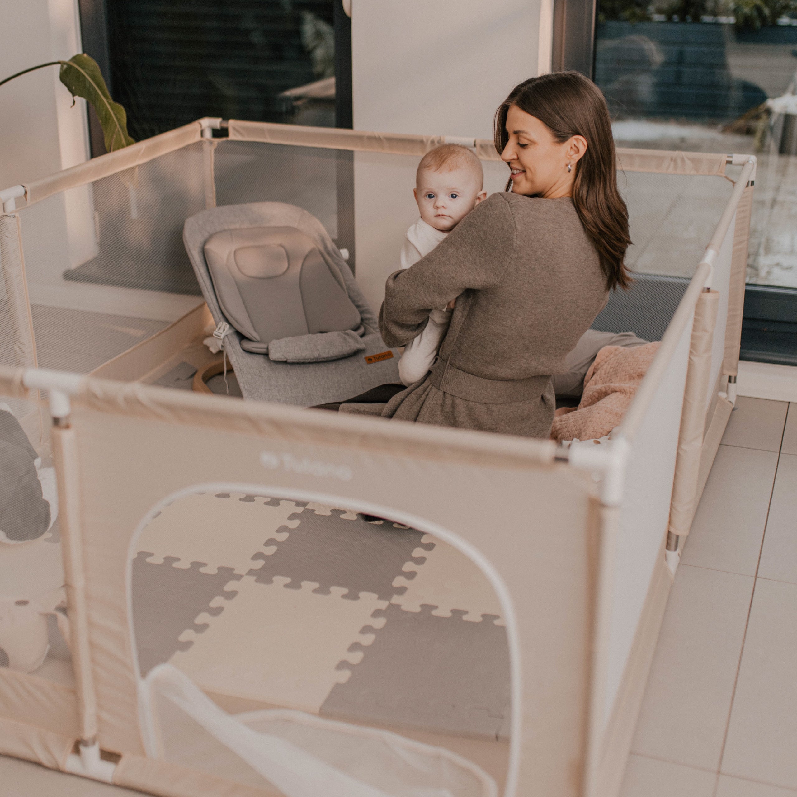 Tulano Cozy 25 Beige Kinderlaufstall - 150 cm 